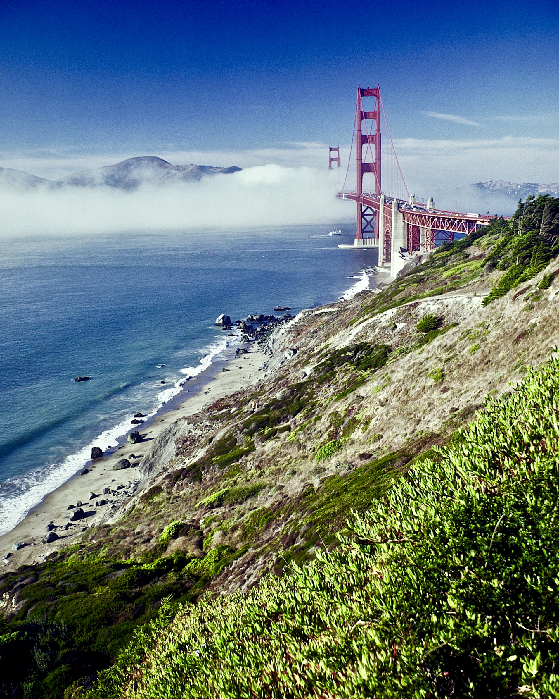 Golden Gate from Presidio, San Francisco (1979, from slide)