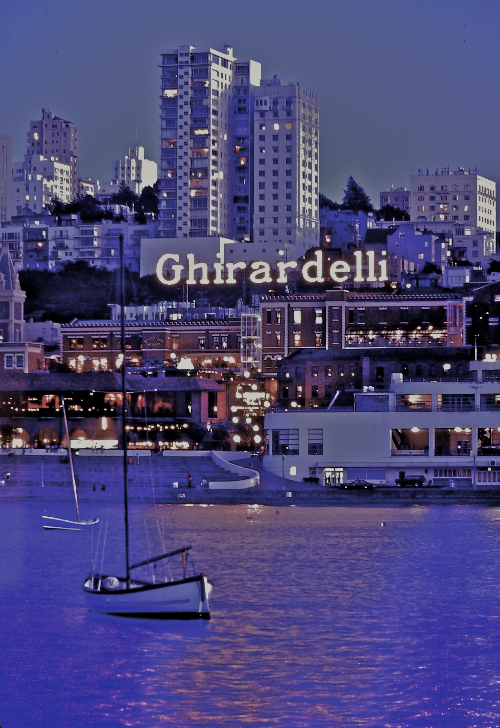 Ghirardelli Dusk, San Francisco (1980, from slide)