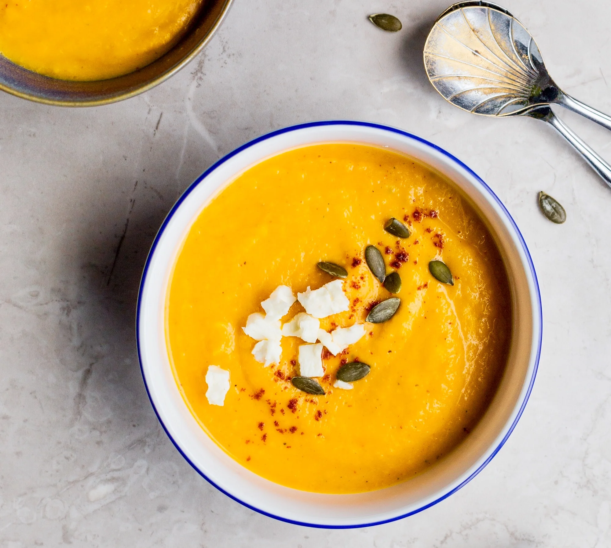 Creamy Curried Cauliflower and Butternut Squash Soup