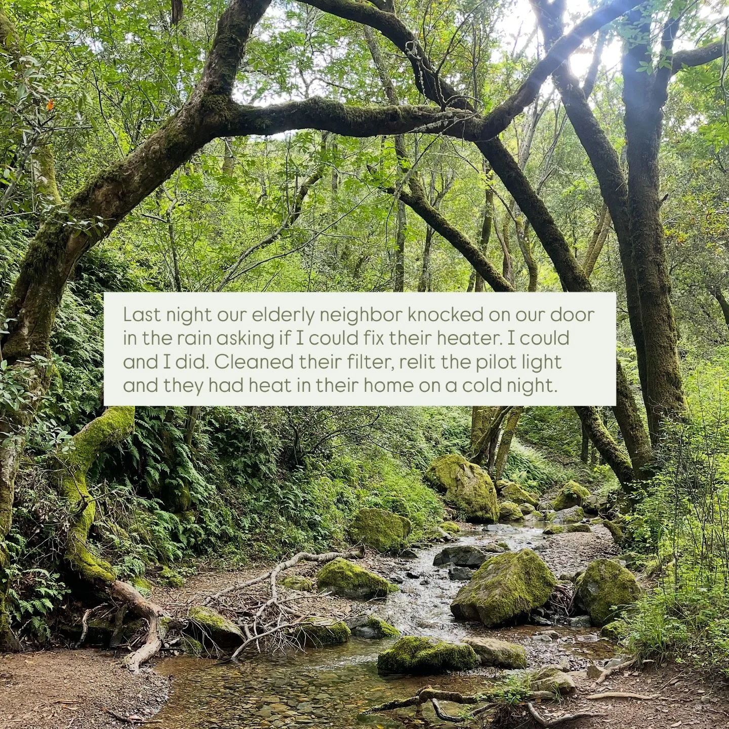 It&rsquo;s officially fall in Marin and Sonoma, and it came on quickly. Not everyone anticipated the immediate shift.

Don&rsquo;t forget to check on your neighbors as the weather changes. See if they need a hand and help if you can. It&rsquo;s getti