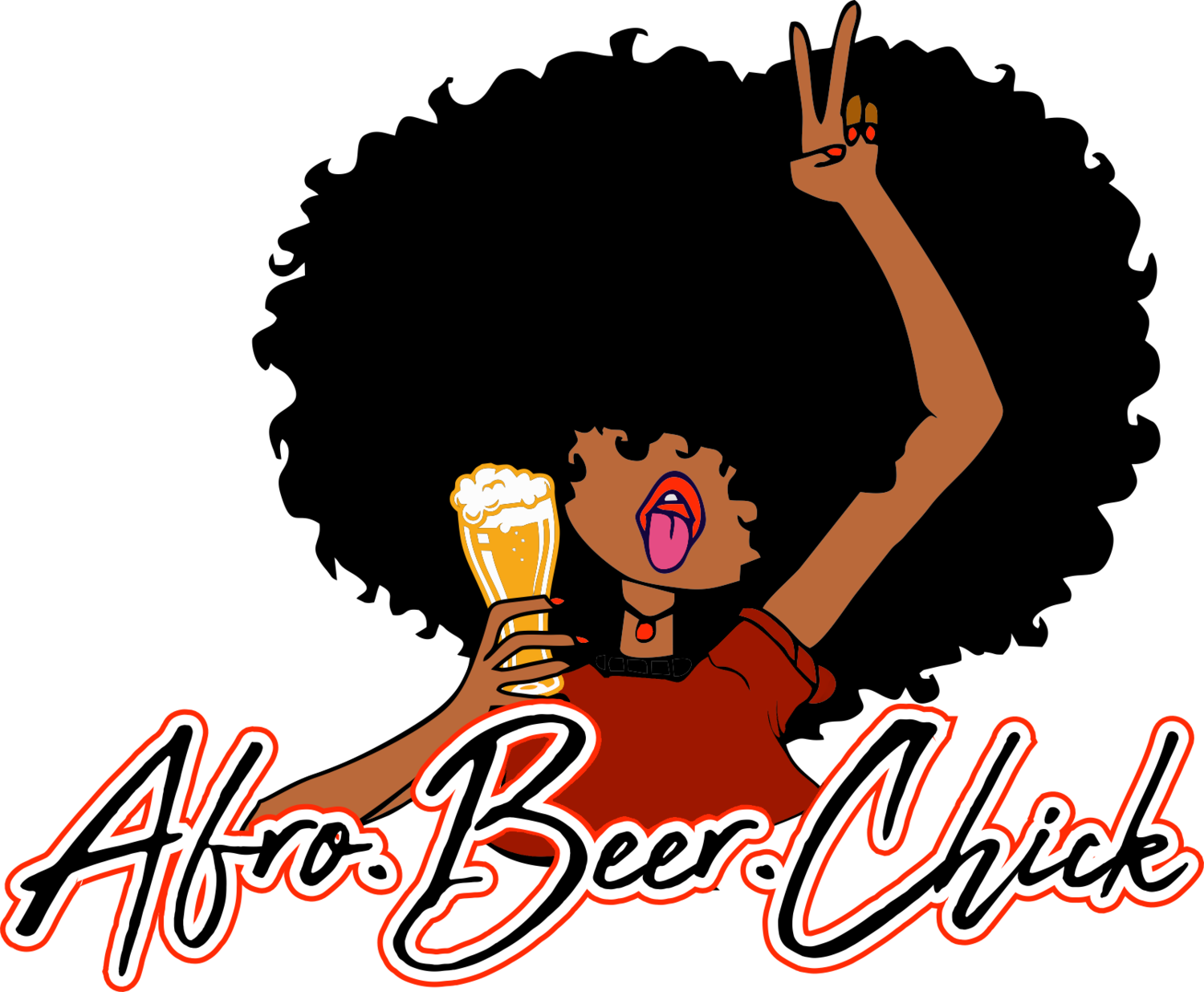 Afro.Beer.Chick