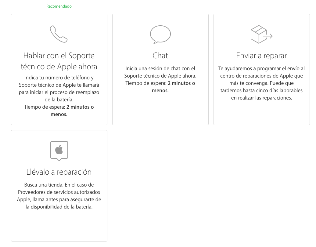 Select your support contact type