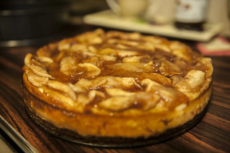 Harvest Apple Caramel Cheesecake