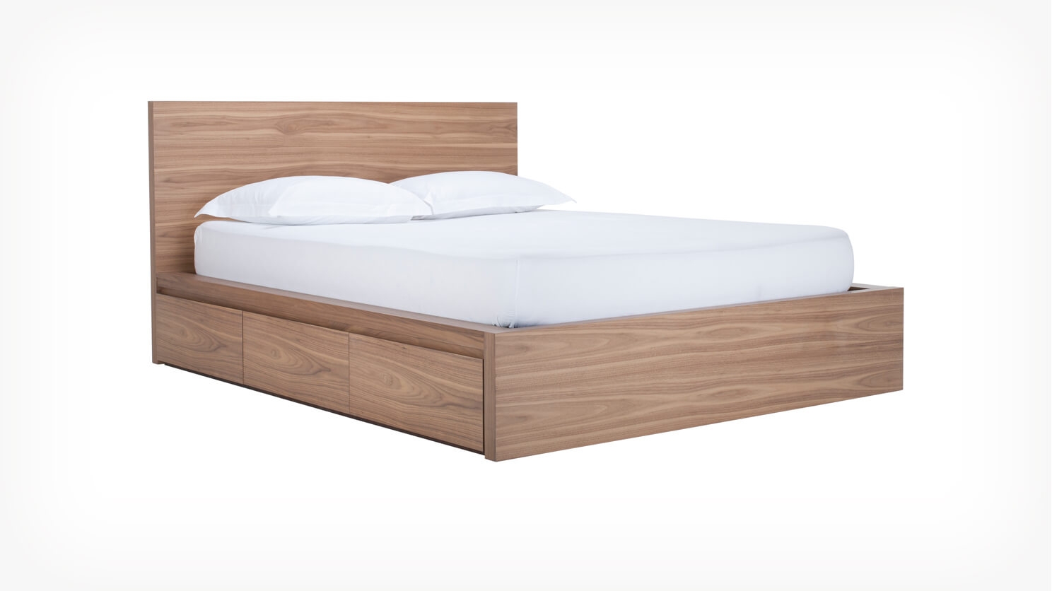 Simple Storage Bed With Panel Headboard, Simple Bed Frame