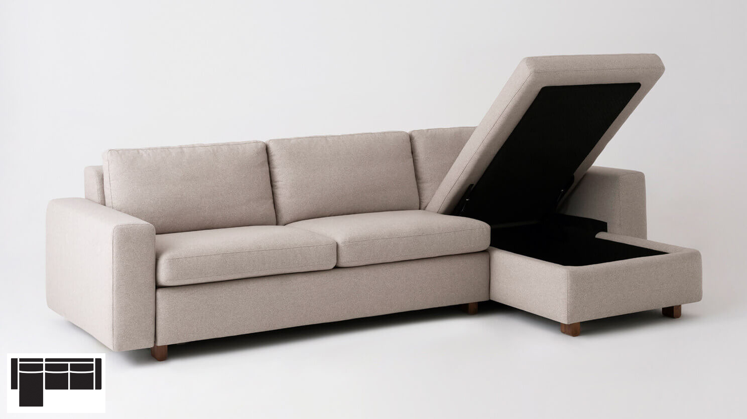 Reeva Sectional Storage Sofa Bed Laf Full Size Mattress Eq3 M Collection Home