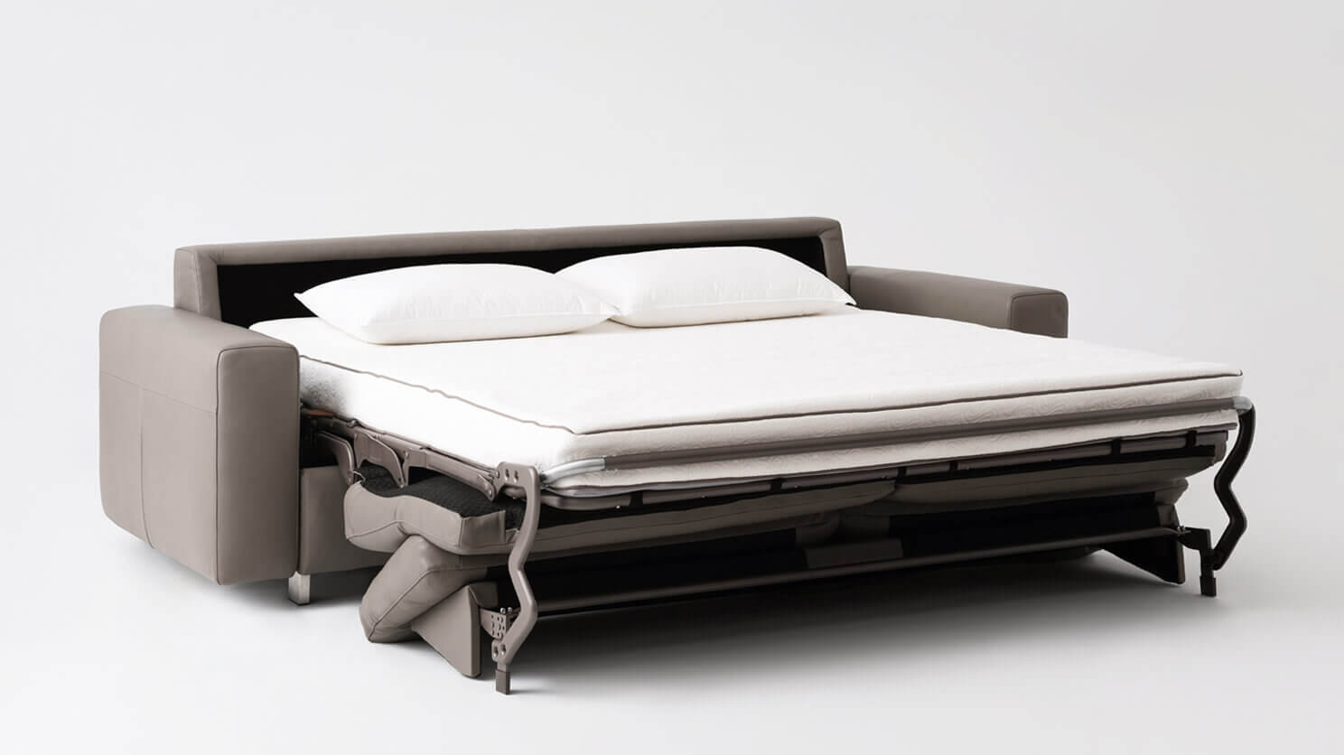 Reeva Sofa Bed Queen Size Mattress Leather Eq3 M Collection Home