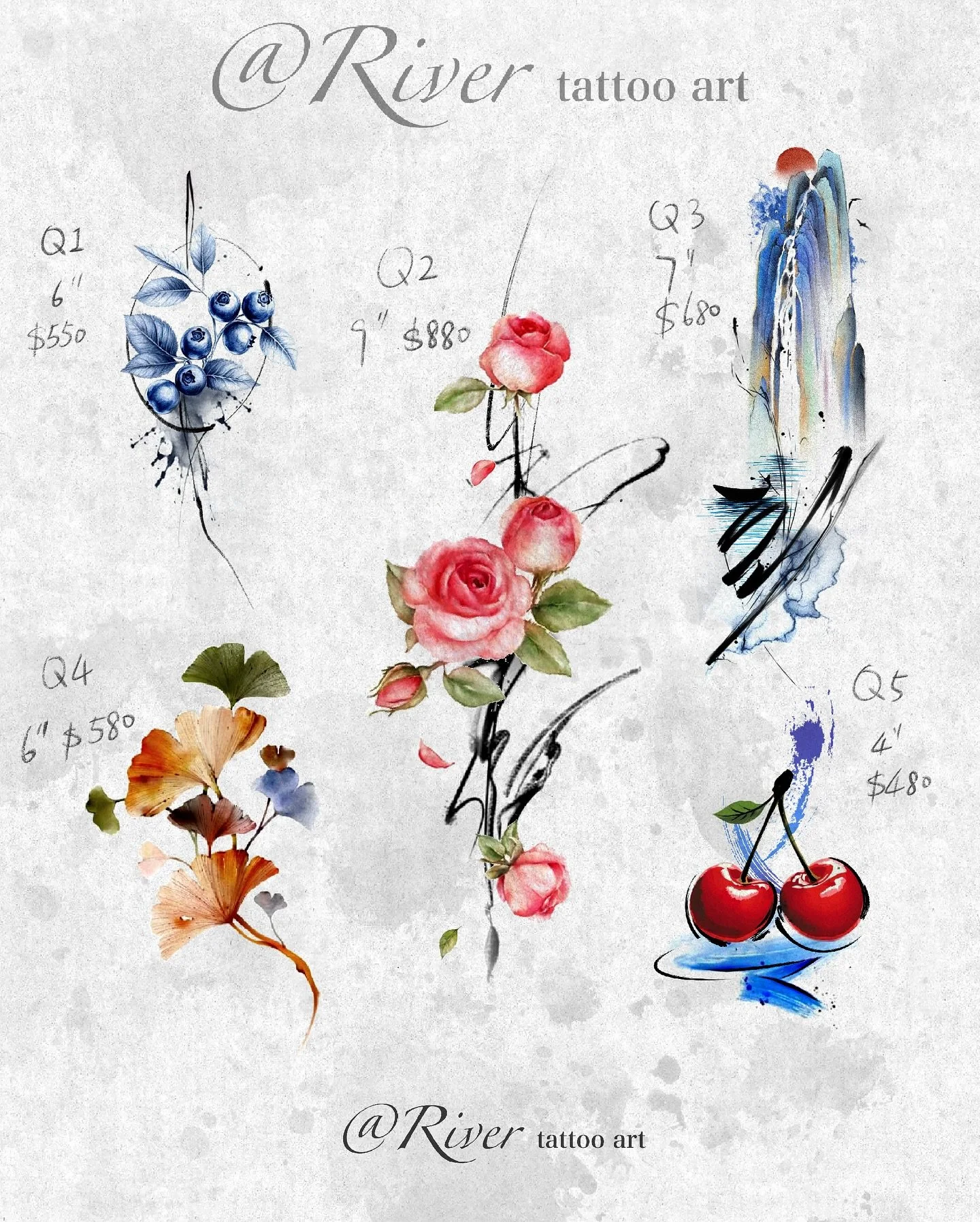 Flash
September Flash List
DM for booking.

#nyctattoo #flashtattoo #tattooflash #tattoodesign #tattooartist #tattooideas #tattoo #colortattoo #instatattoo #tattooink #watercolor #watercolortattoo #finelinestyle #fineline #finelinetattoo #flowertatto