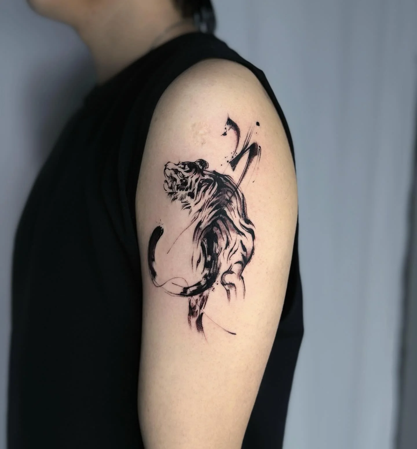 Ink painting style tiger
#tattoos 
#tatooartist