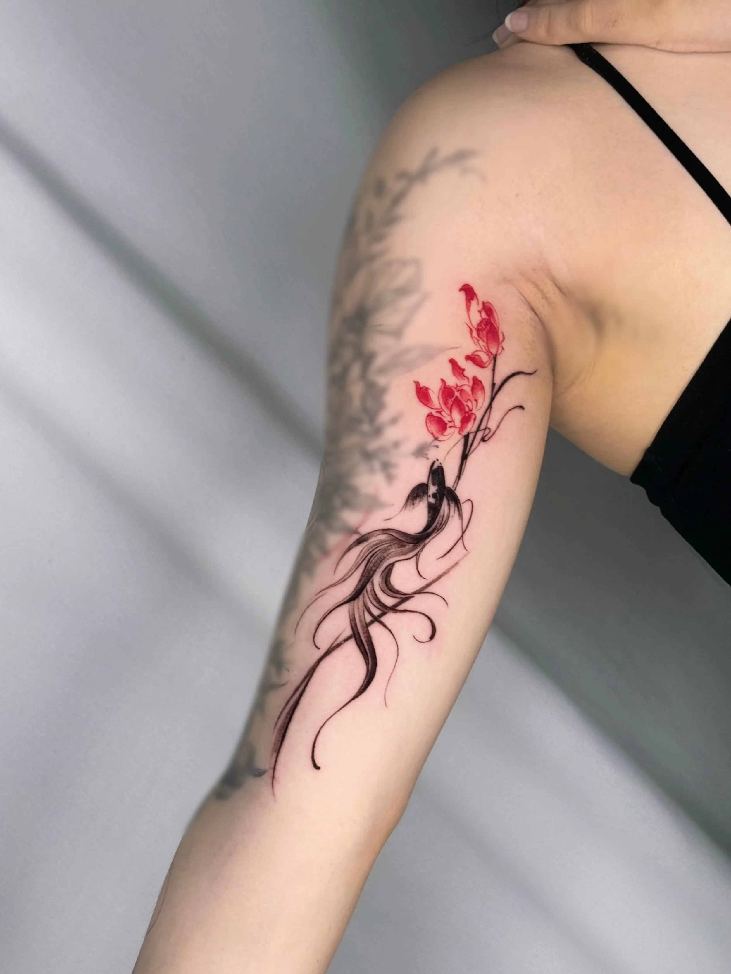 Koi fish and louts from flash 
#tattoo #tattooed #tattoos #tattooing #tattoostyle