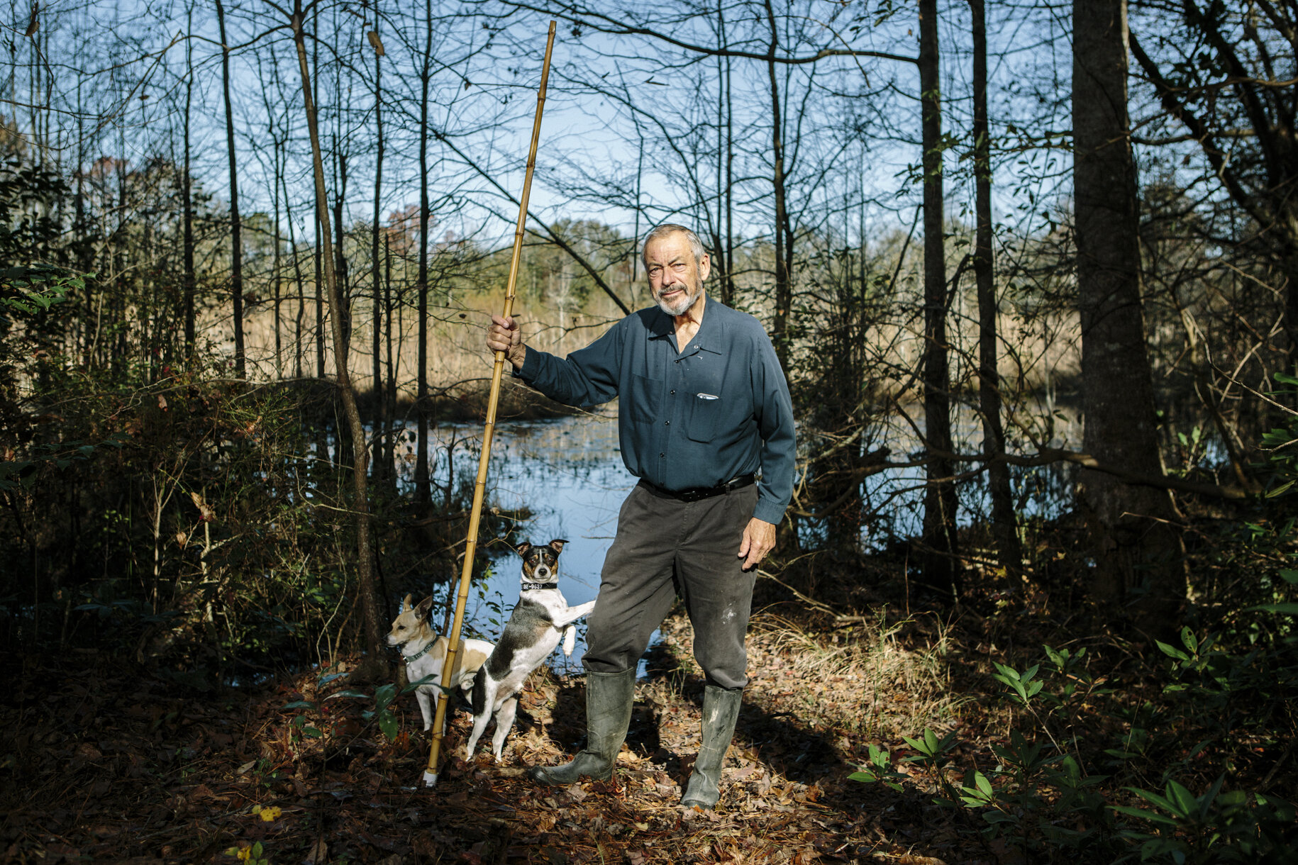  Soso, MS - 12/4/2015 - J.R. Gavin stands in front of Sal Batree, a swamp allegedly used by Newt Knight and his men to hide from Confederate soldiers. The swamp is located on Gavin's property. 