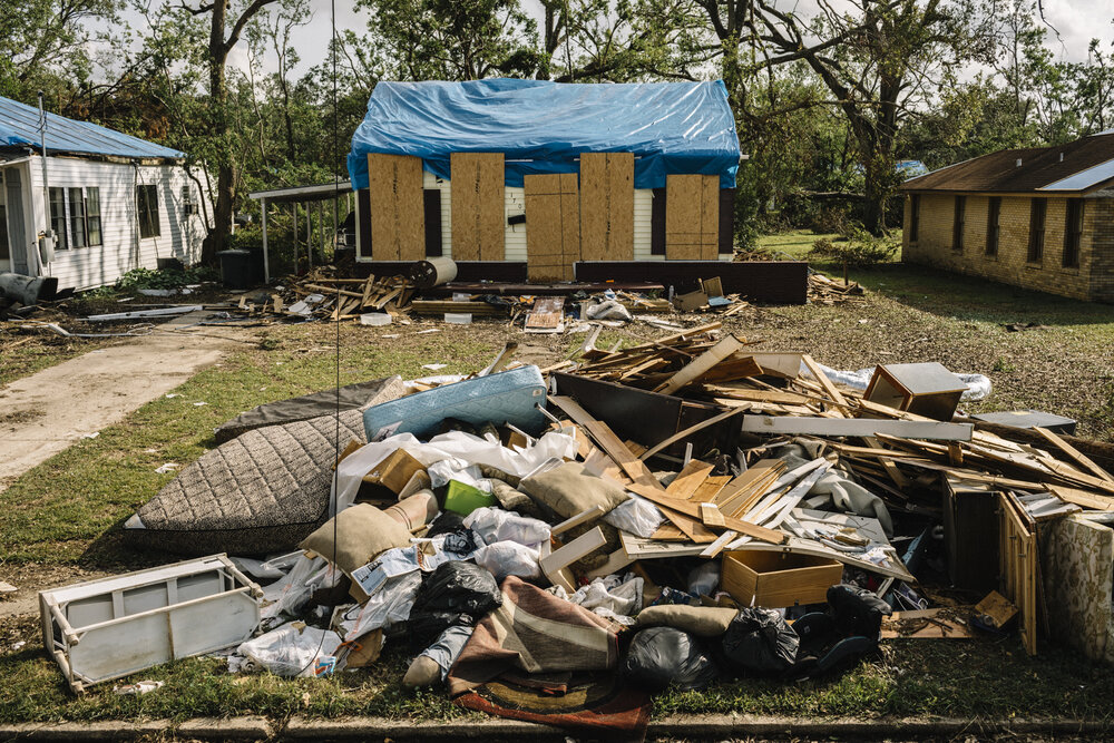  NYTSTORM - Lake Charles, LA - Oct. 11, 2020 - Lake Charles was hit hard by Hurricane Laura earlier this fall, and barely had a chance to begin the clearing and rebuilding process before Hurricane Delta swept through, knocking down trees and power li