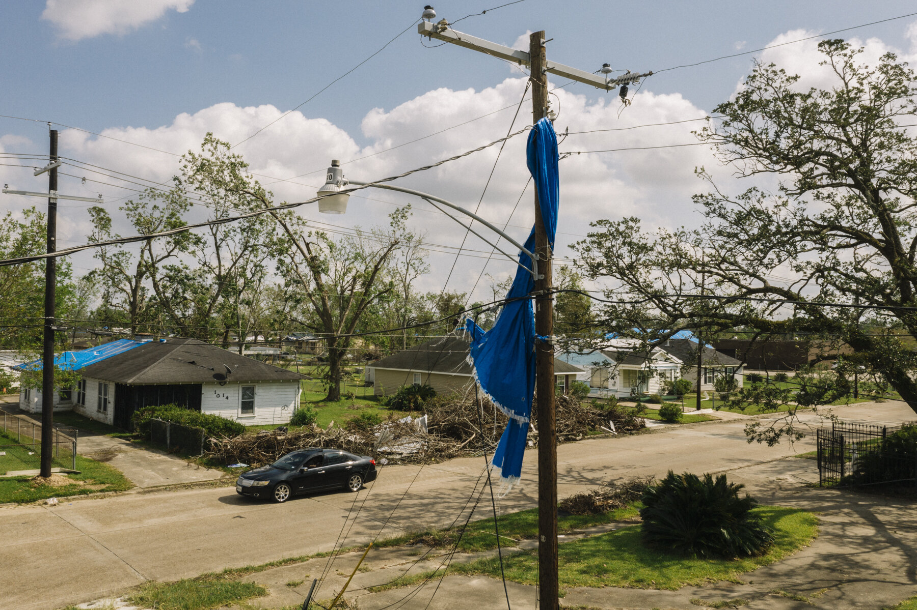  NYTSTORM - Lake Charles, LA - Oct. 11, 2020 - Lake Charles was hit hard by Hurricane Laura earlier this fall, and barely had a chance to begin the clearing and rebuilding process before Hurricane Delta swept through, knocking down trees and power li