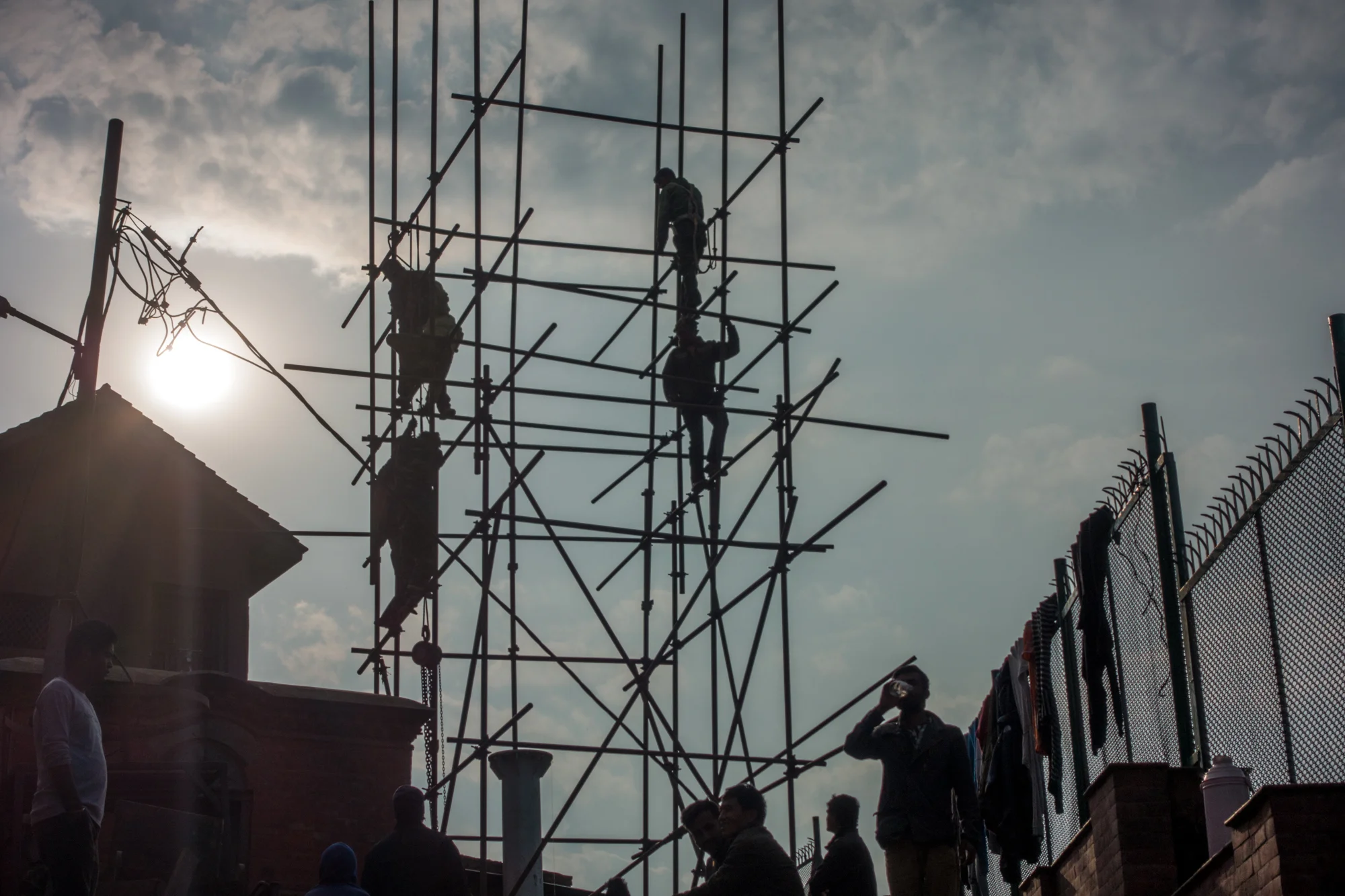 scaffolding- Swyambunath Temple, Kathmandu