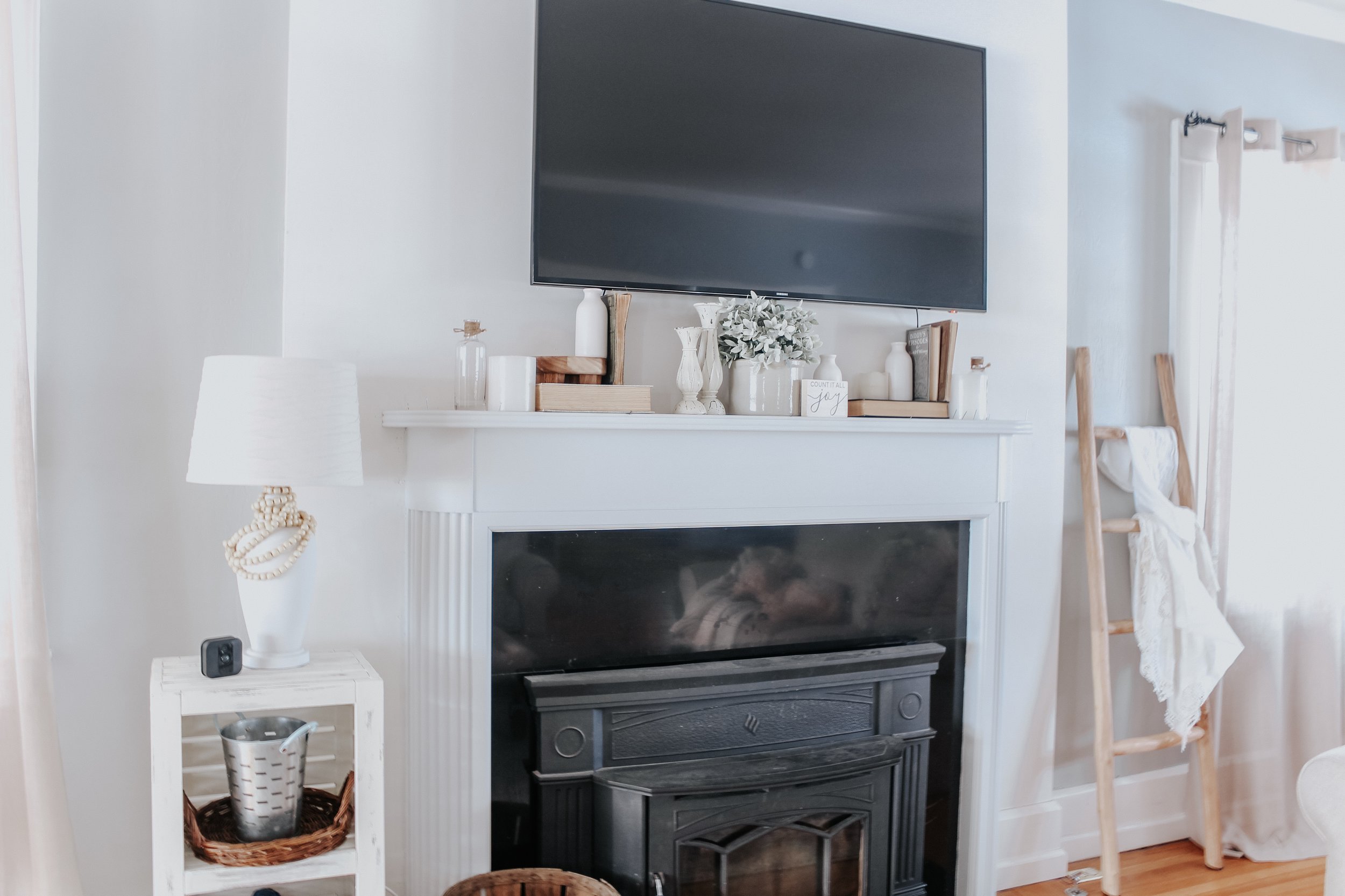 How to hide cables on a fireplace mantel - Cuckoo4Design
