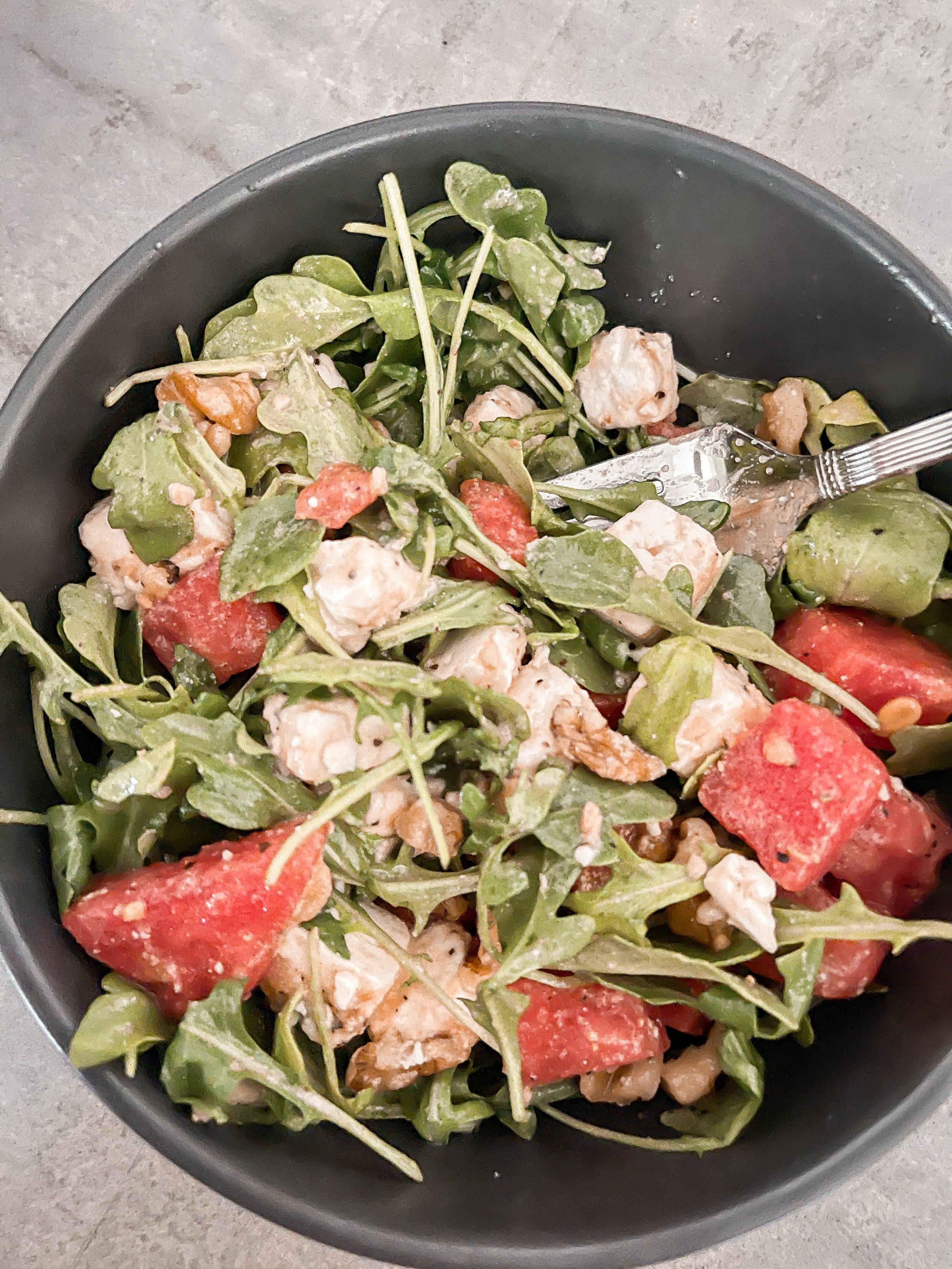 Watermelon Feta Arugula Salad