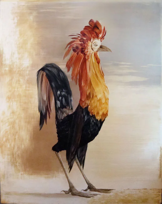 Blue Rooster - 2010, oil on panel, 67h x 52w in.