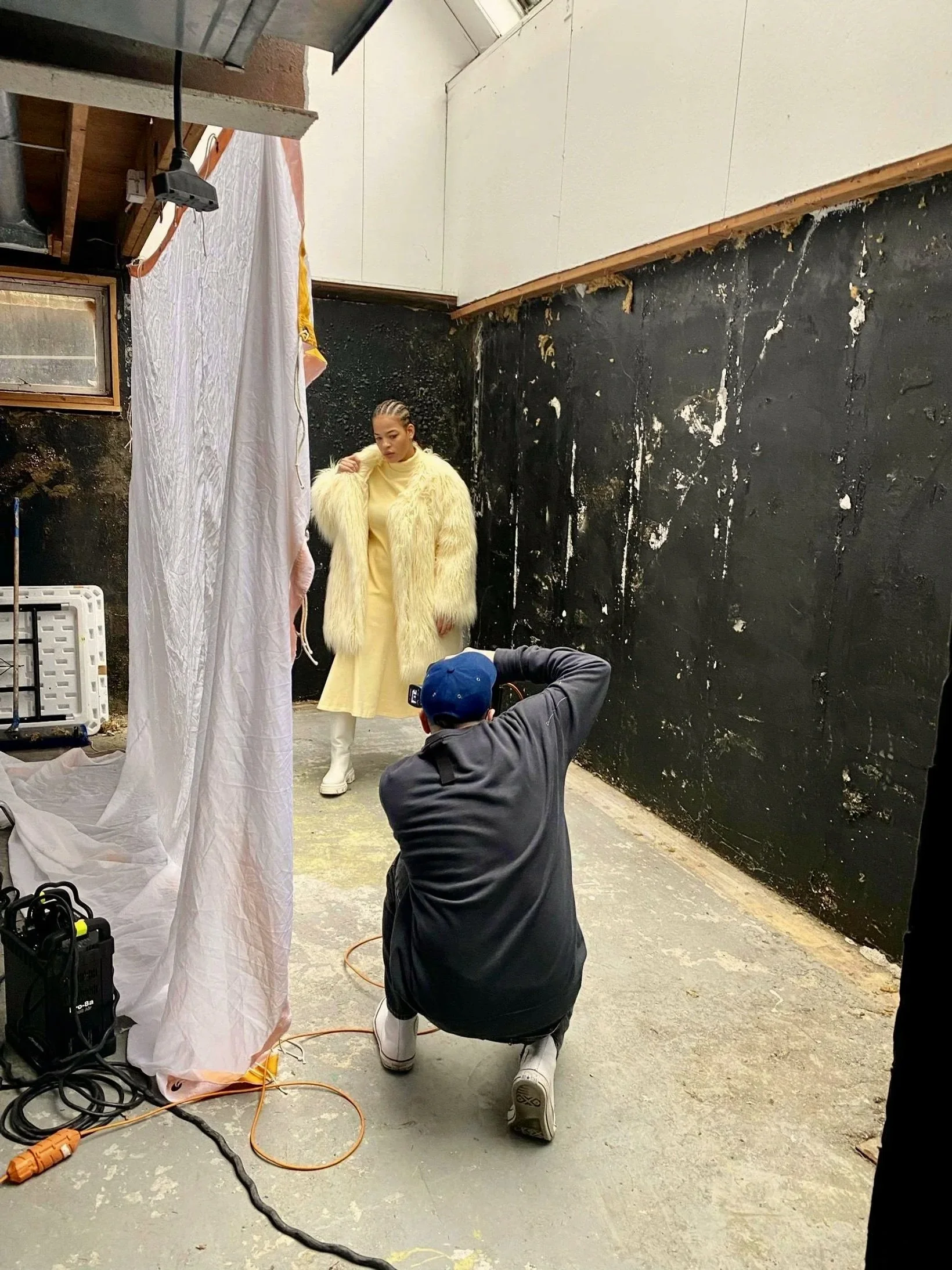 Matthew on location for Tanya Taylor.