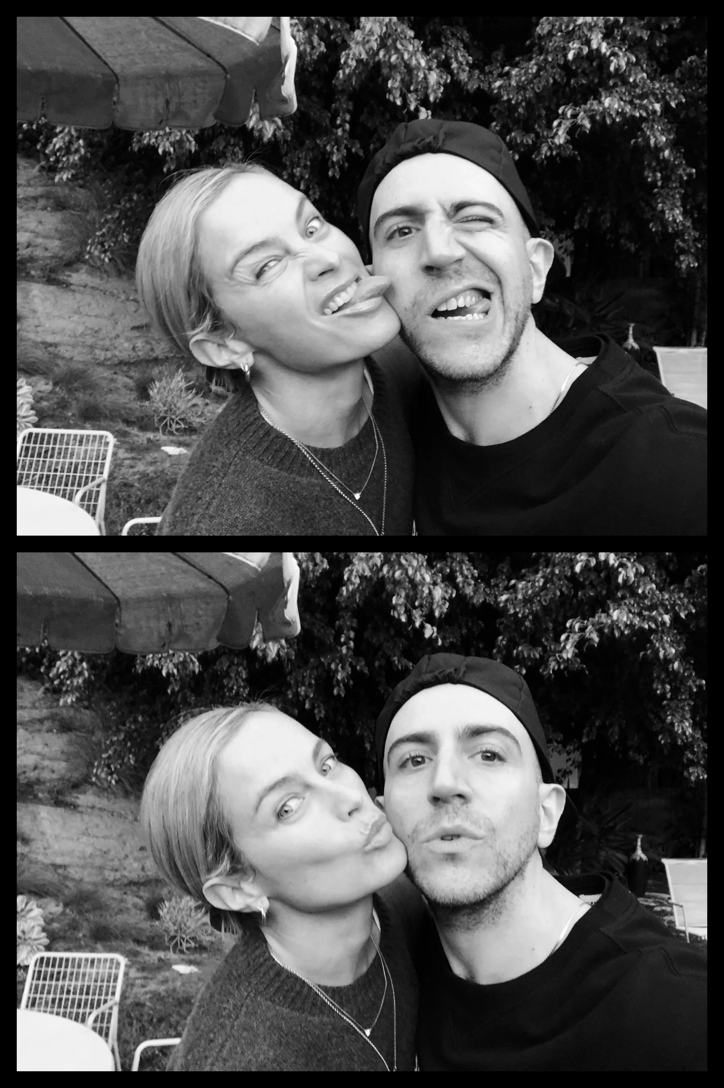 Carolyn Murphy + Matthew on location in LA for ELLE USA .