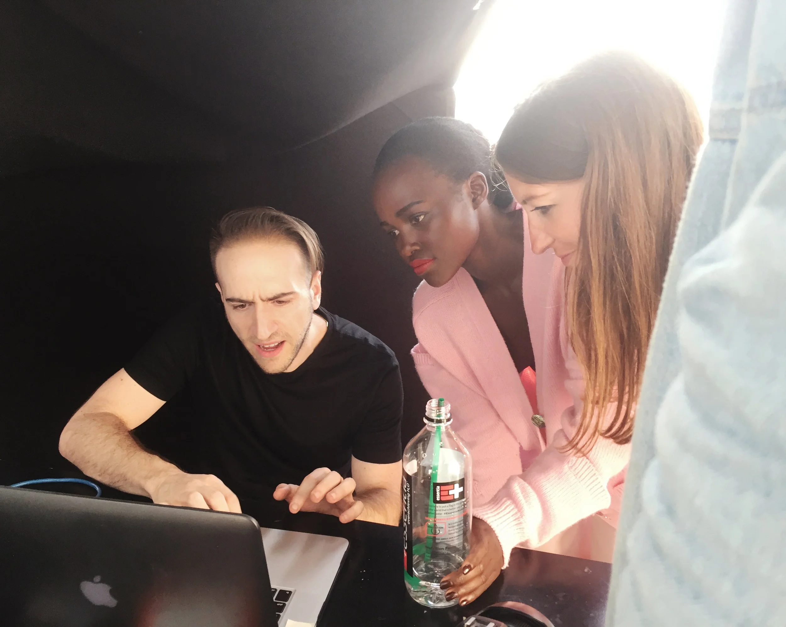 Matthew on set with Lupita Nyong’o + Verity Parker for The Sunday Times Style Magazine.
