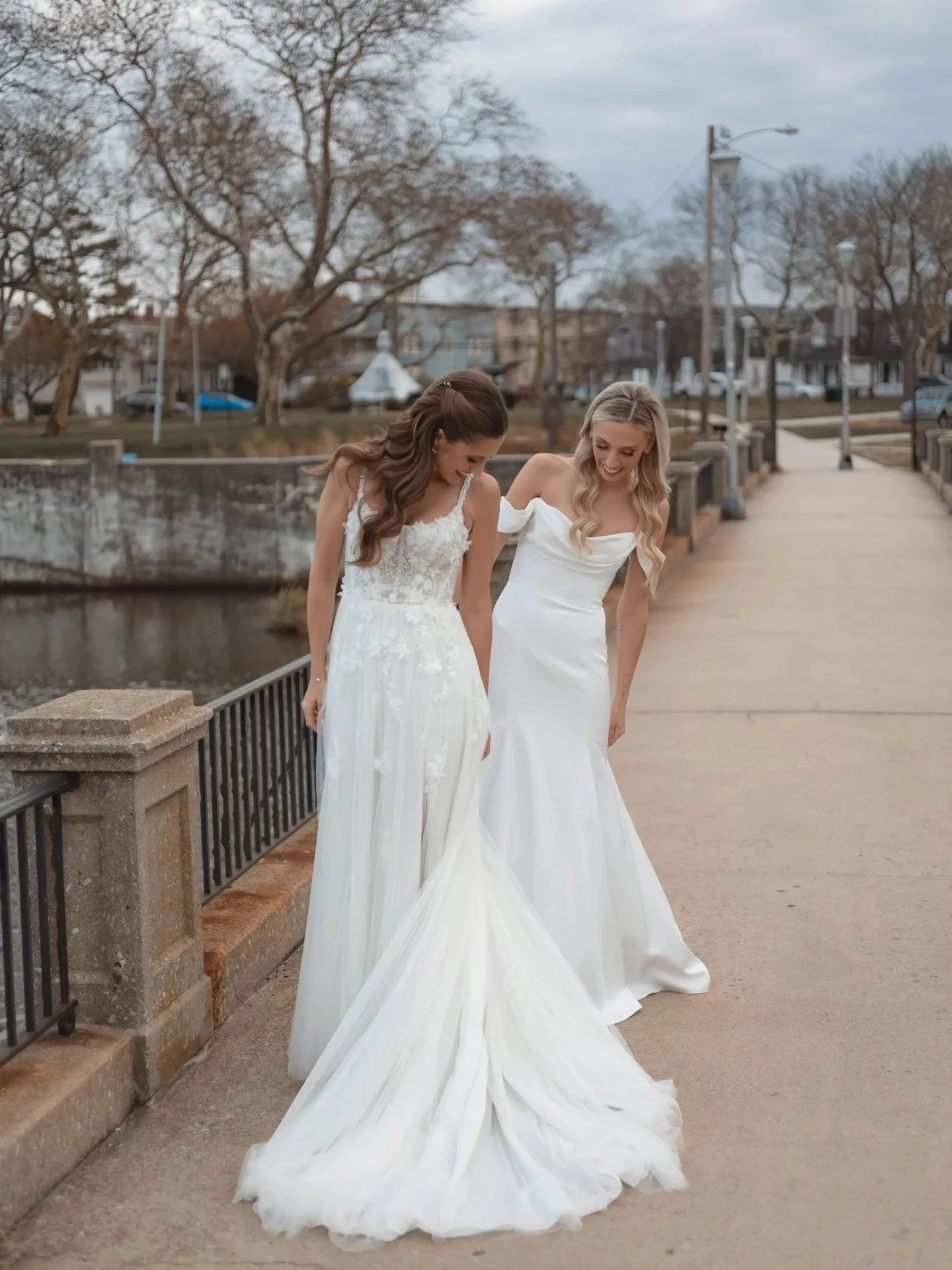 Cohesive, soft glam that lasted from the first look to the final dance.

Both chose romantic down-dos with movement and longevity &mdash; designed to photograph beautifully and stay flawless through a full day of celebrating.

Honored to style them ?