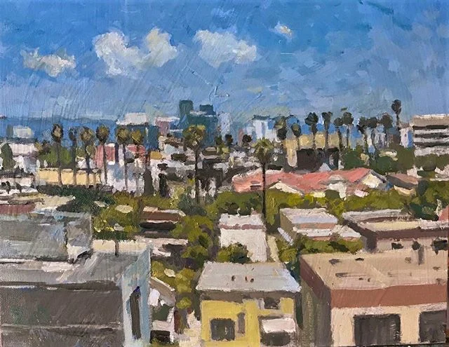 Santa Monica. #boristyomkin #santamonica #santamonicaview #laart #laartist #lacityscape #cityart #cityscape #citypainting #landscapeart #losangelesart #losangelesartist