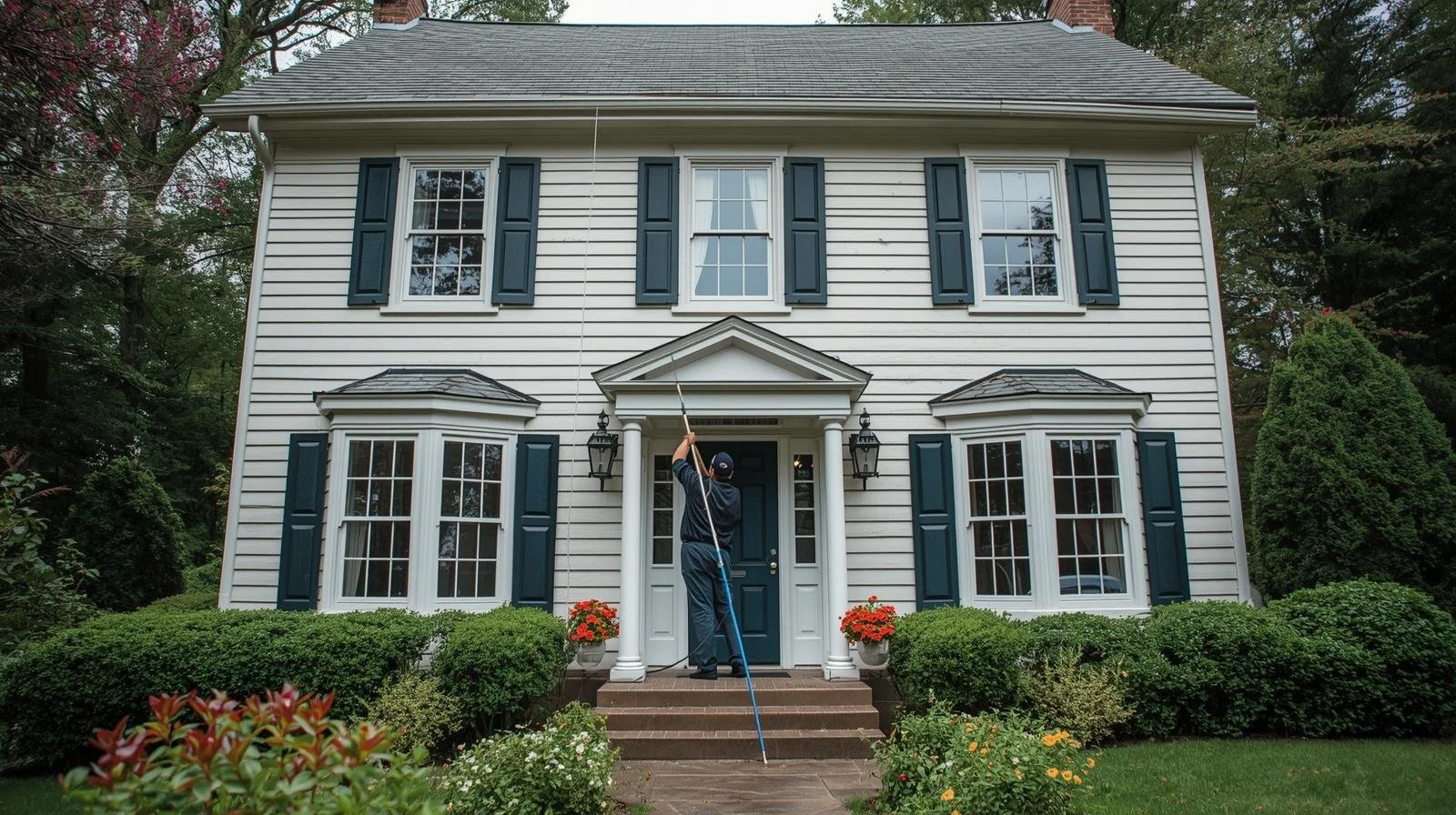 Residential home with newly cleaned windows in Bend Oregon