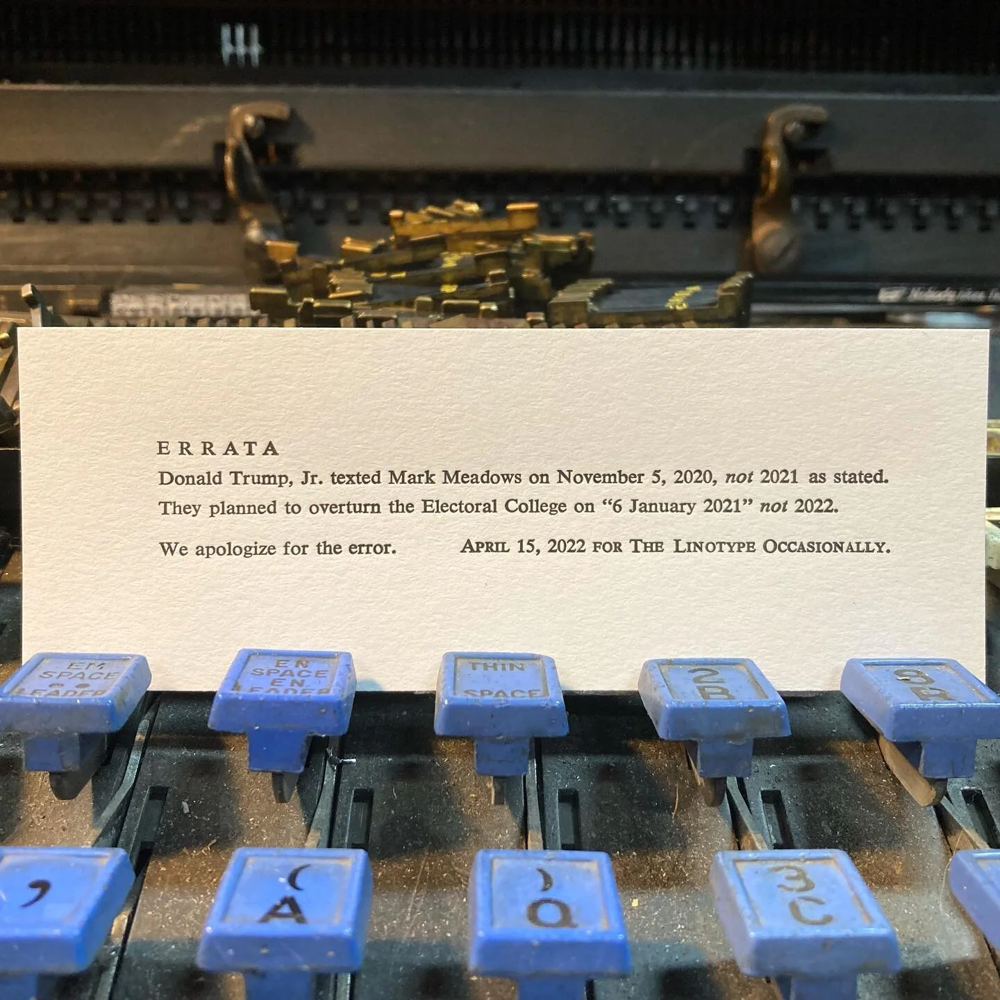 Oops! ERRATA: Latin for &ldquo;errors,&rdquo; a list of a book&rsquo;s mistakes printed on a smaller sheet and pasted into the book by the bookbinder. No longer a common practice. (Unlike the phone call, the weather in the Black Sea the other day was