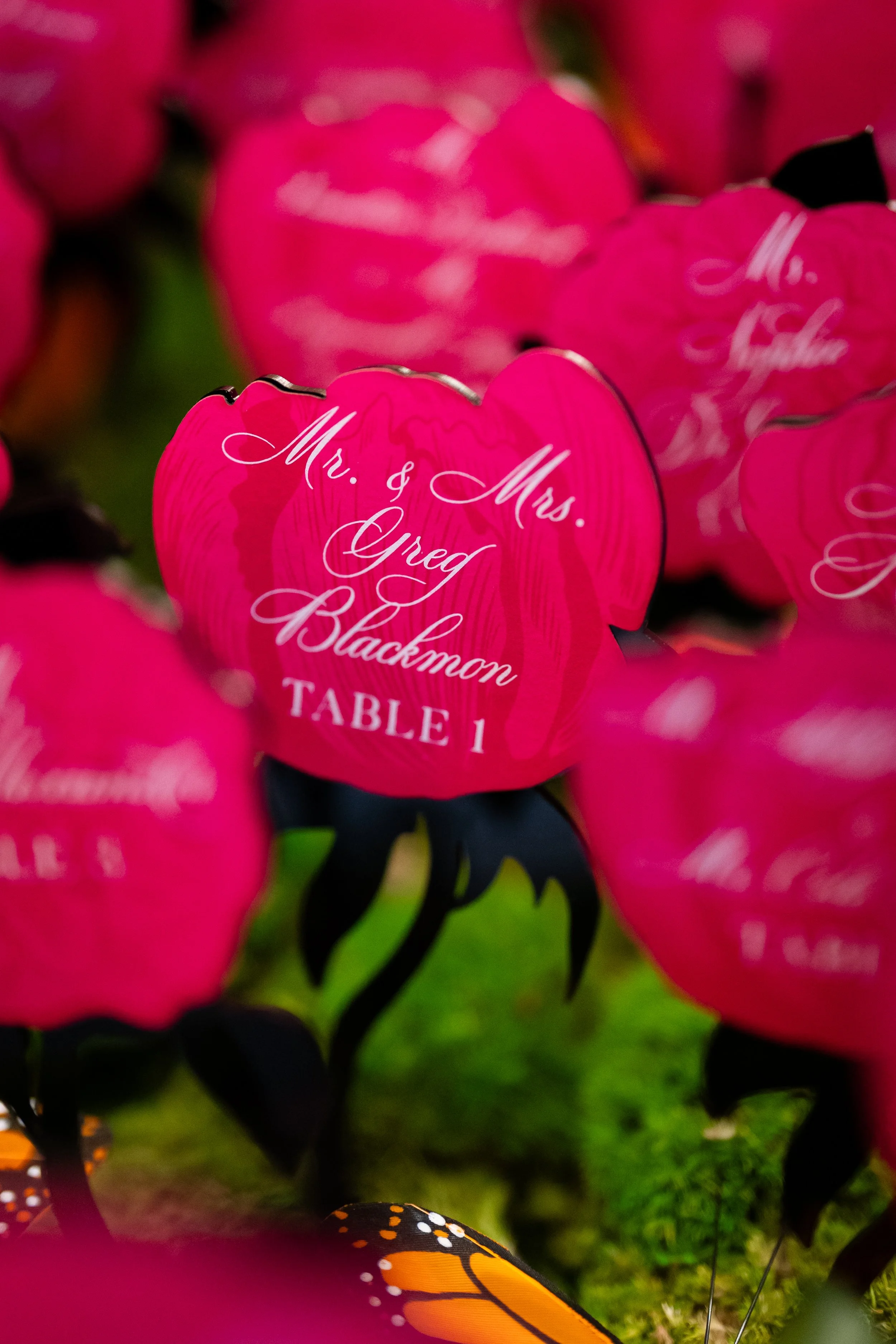 Custom acrylic escort card Dallas Fort Worth