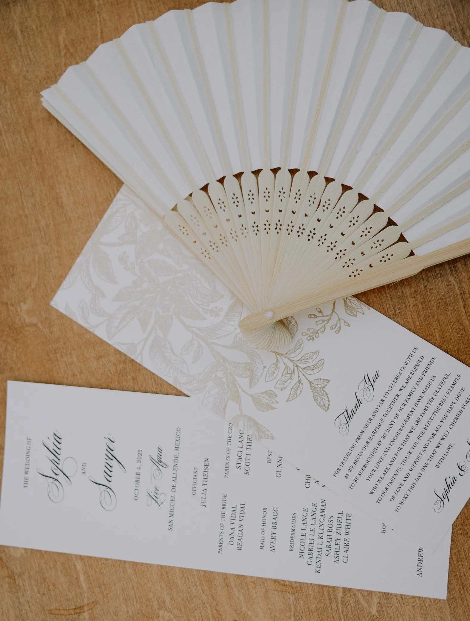 custom wedding program gold Dallas Fort Worth
