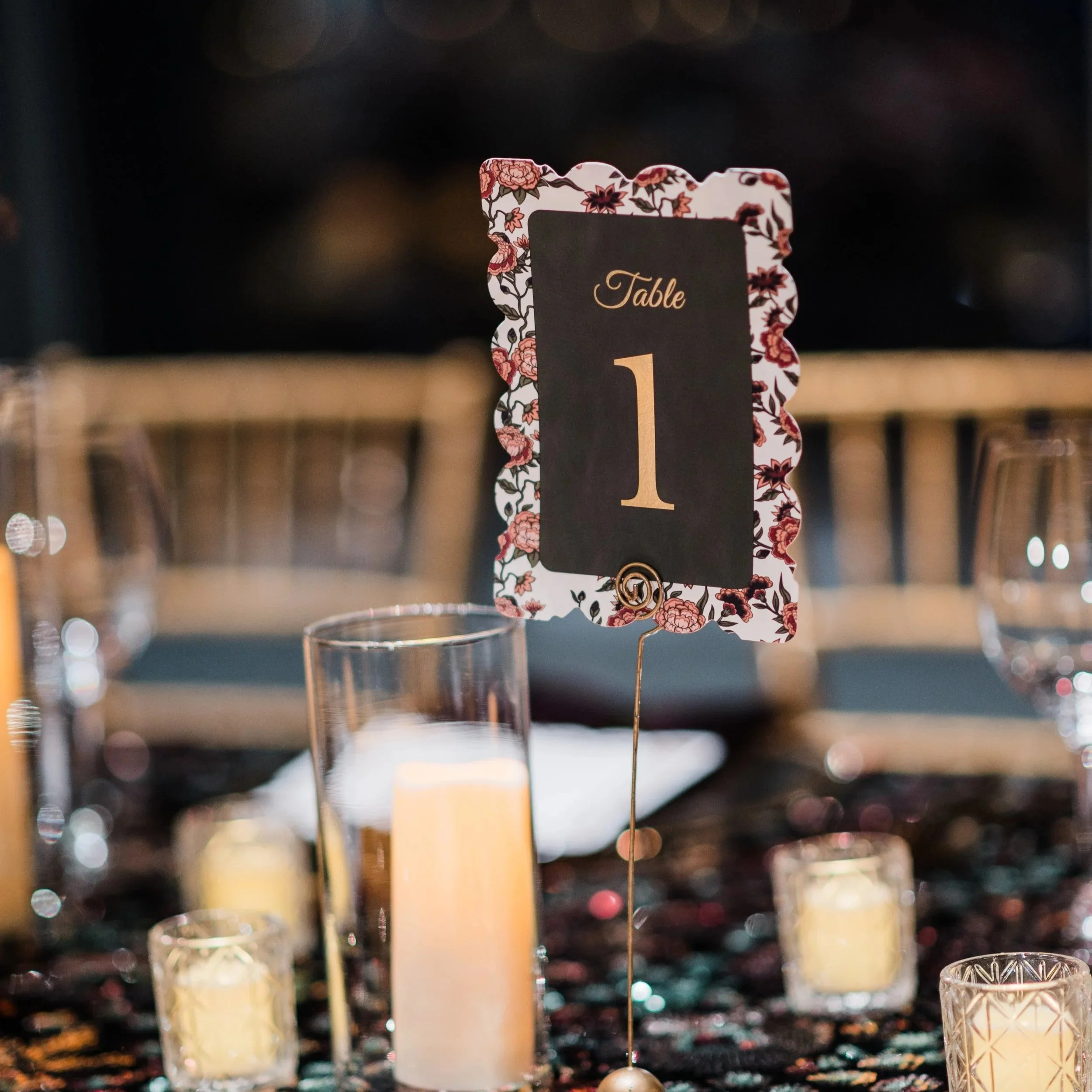 custom scallop design wedding table number 