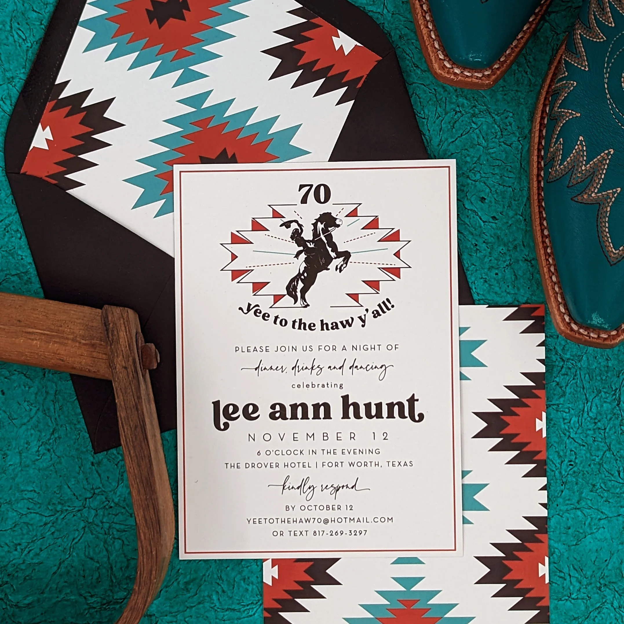custom birthday invitation western Dallas Fort Worth