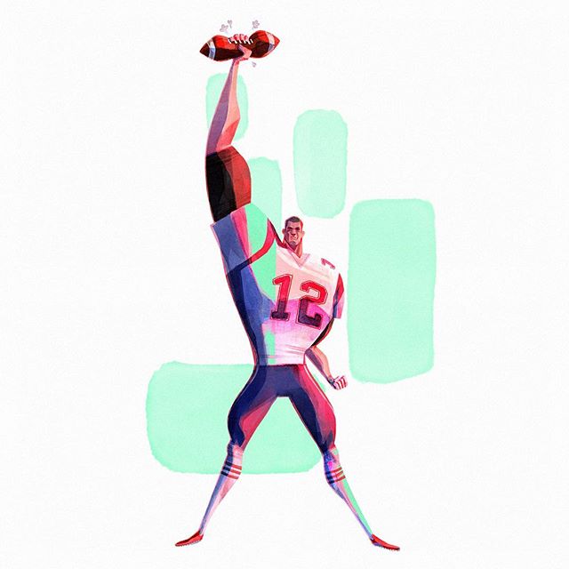 Tom Brady for @madebyfern Super Bowl shout-out. Swipe for character design process! 🏈 💨
.
.
.
.
.
.
.
.
.
.
.
.
.
.
.
#illustration #visualdevelopment #visdev #characterdesign #sbxliii #superbowl #patriots #tombrady #football #americanfootball #art