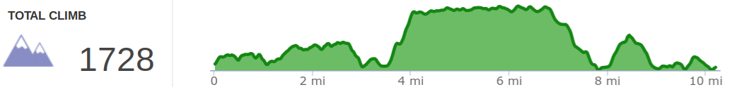 Elevation Profile of Gladie Creek Loop - Bison Way, Sheltowee Trace, Lost Branch, Osborne Bend, Tower Rock
