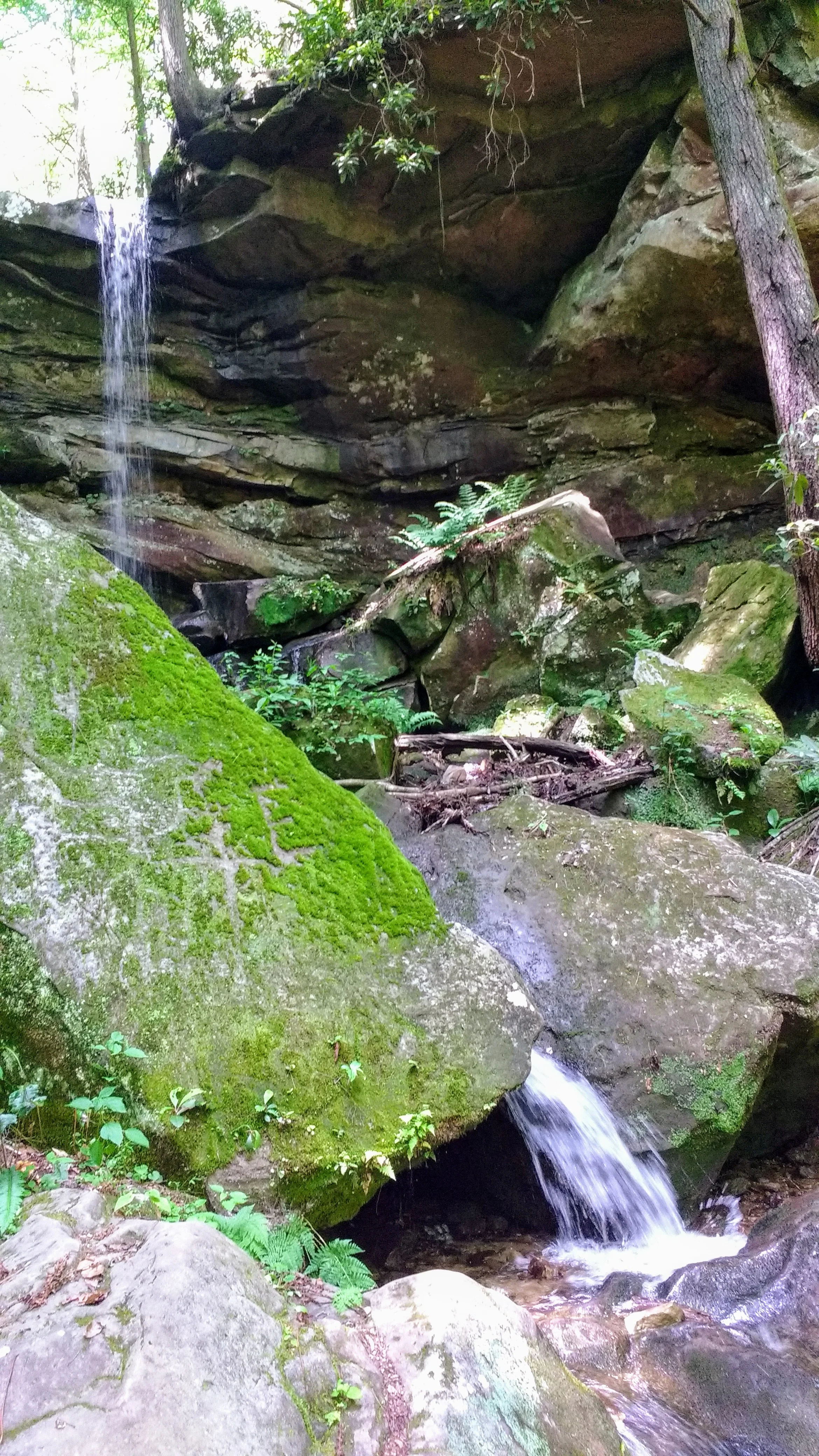 There are a couple routes to the top of the waterfall to the left of this view, but take care not to get too close to the edge of the waterfall