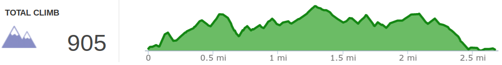 Elevation profile of hike to Wolfpen Arch