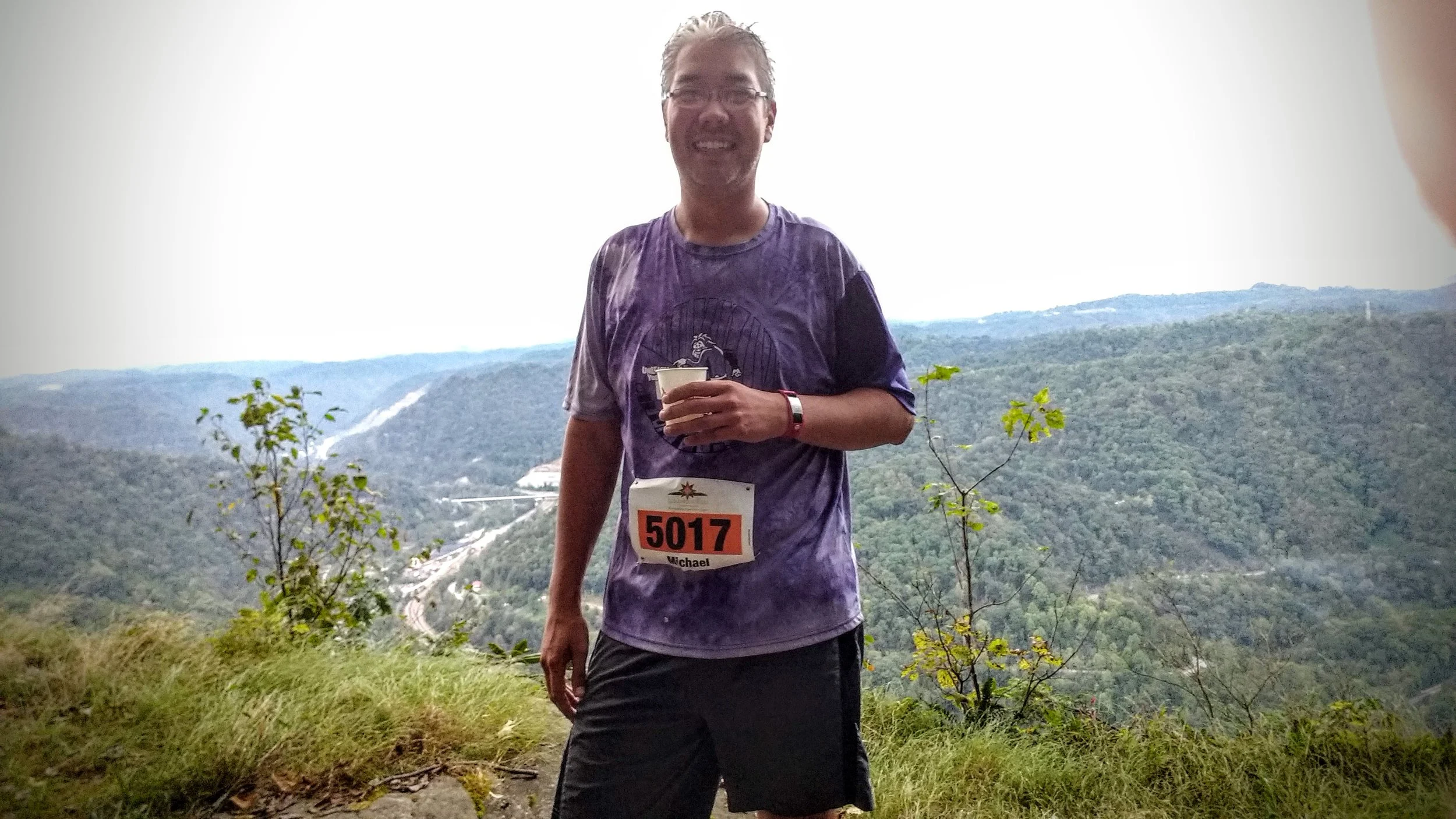 Taking in some liquids at Elkhorn City Overlook