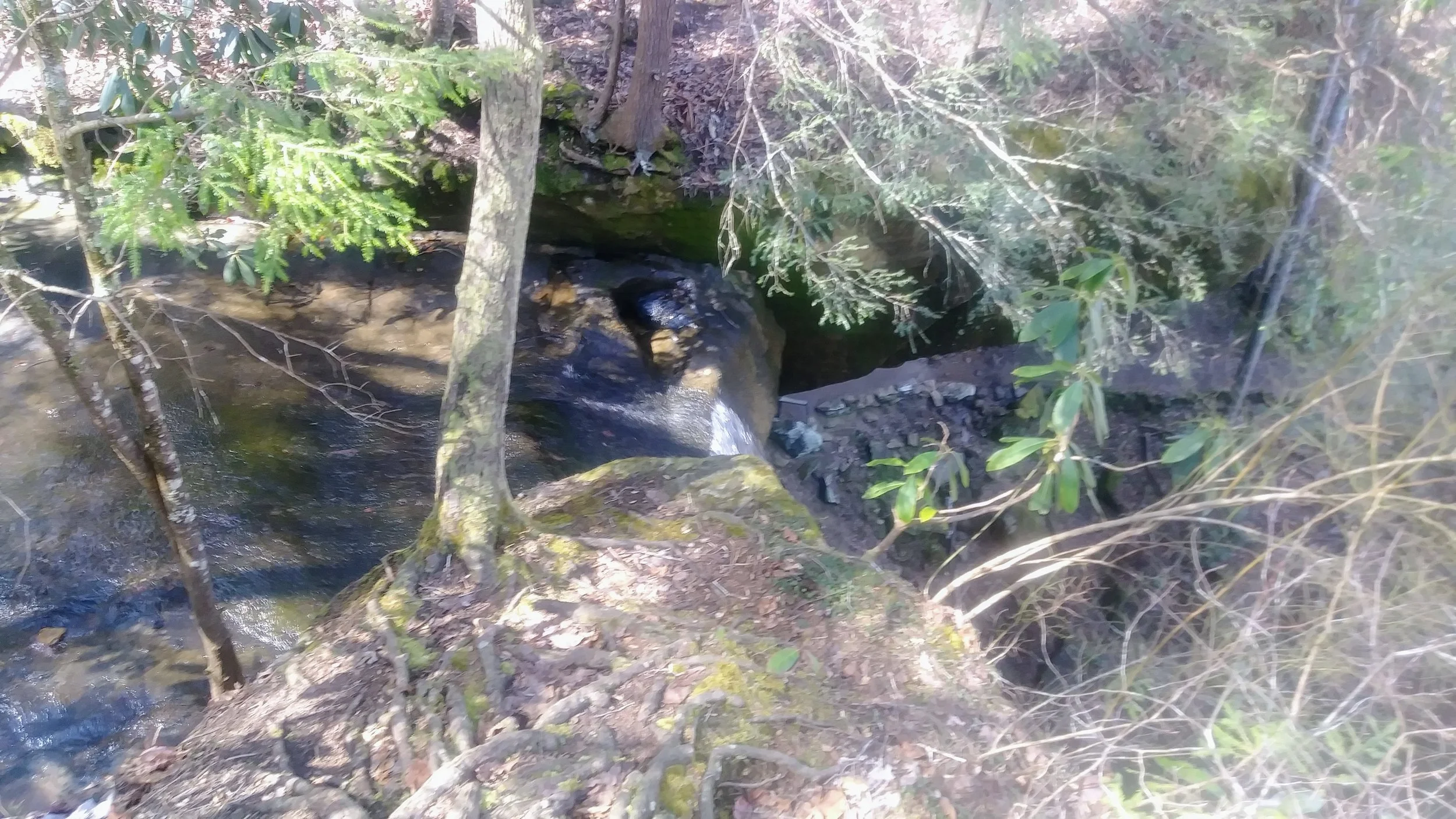 The innocent view from the top of Yahoo Falls - careful with the kids here!