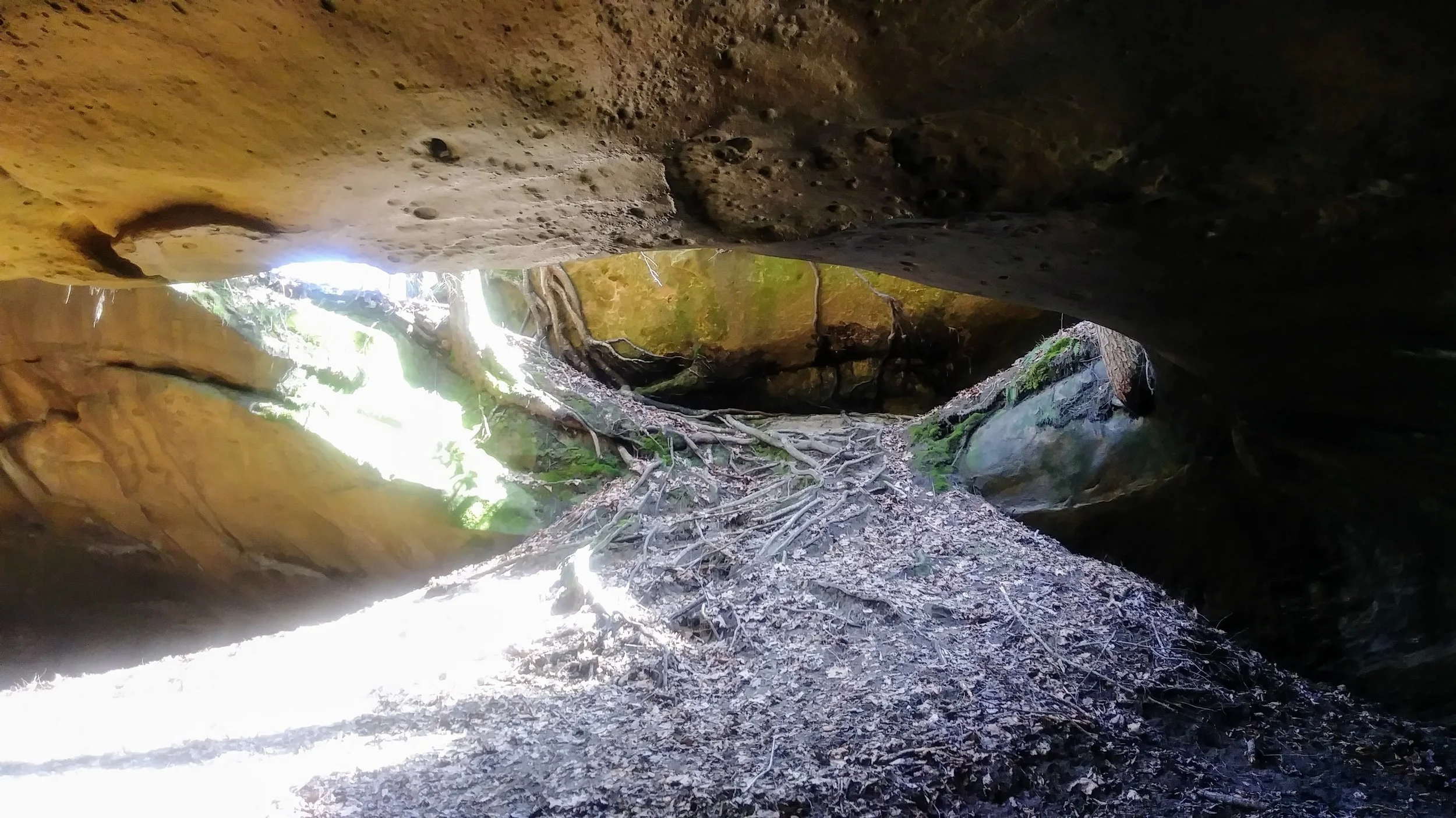 A view of higher ground from underneath Yahoo Arch.