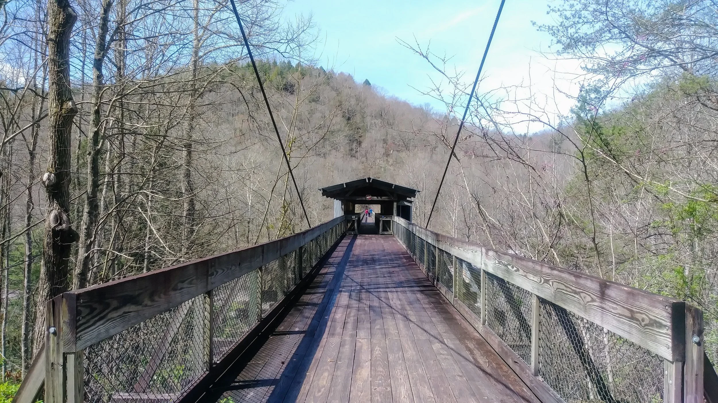 Bridge from Blue Heron Mining Community across Big South Fork