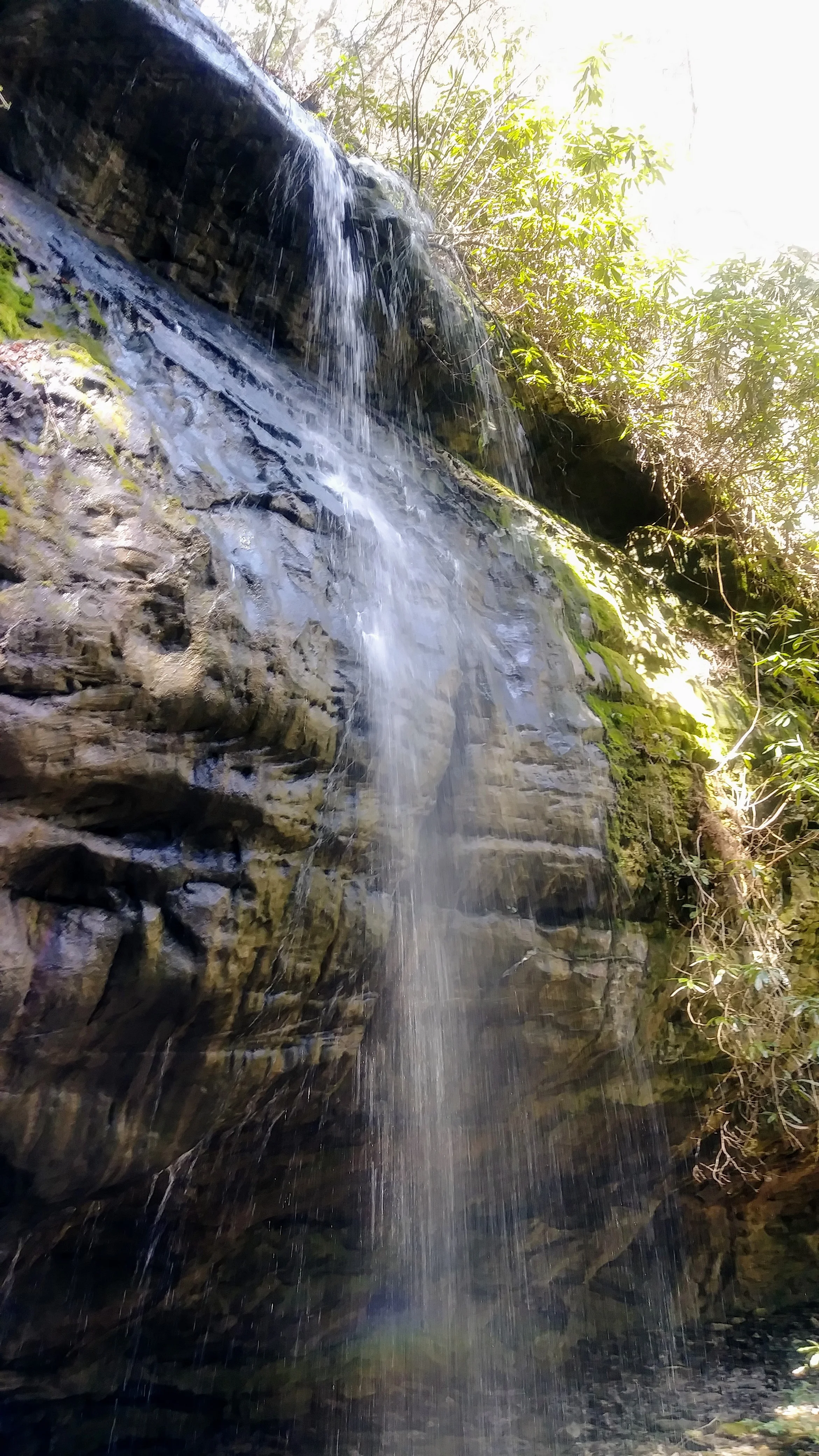 Dick Gap Falls with a rainbow below
