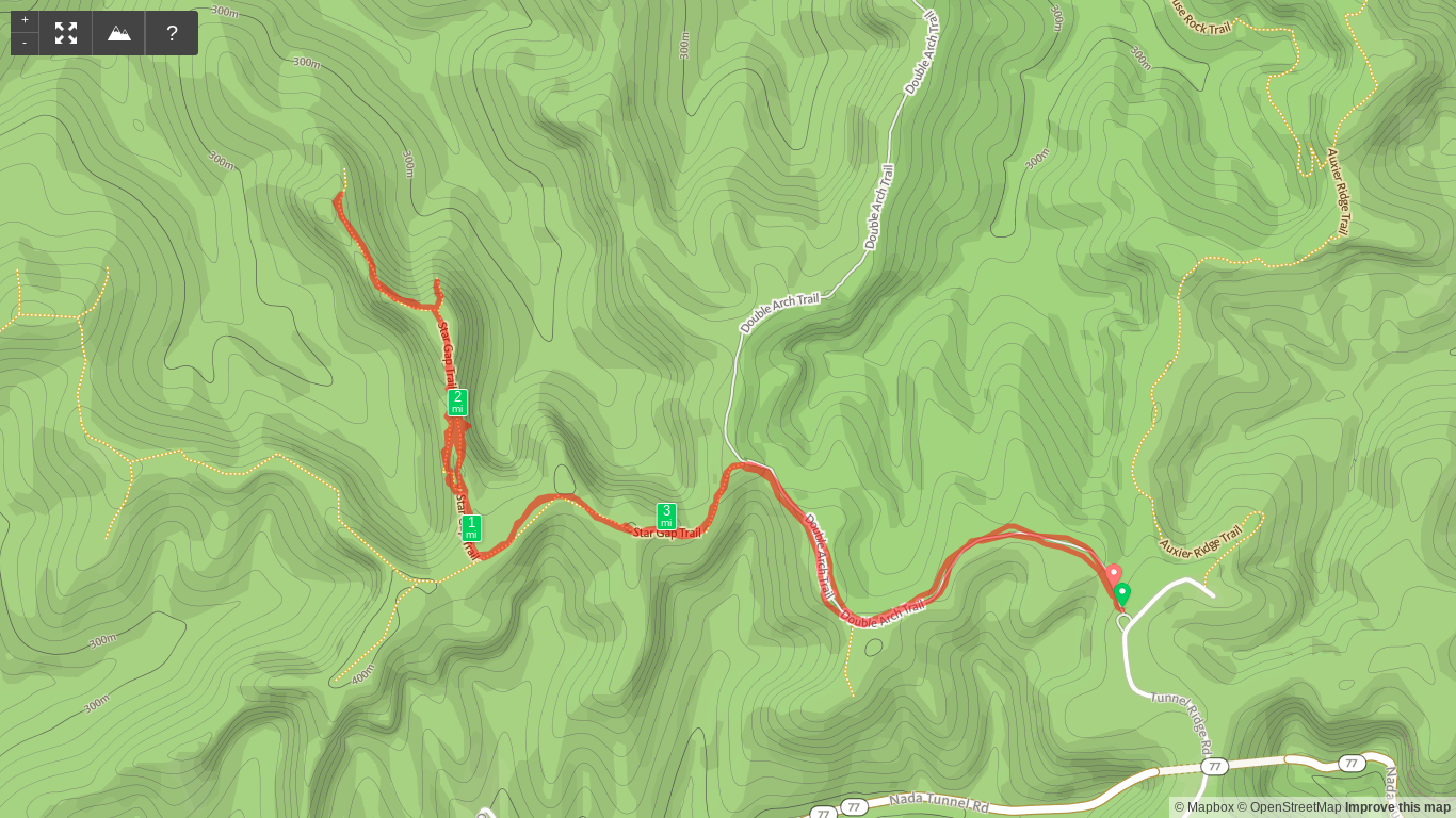 Map of Star Gap Arch hike