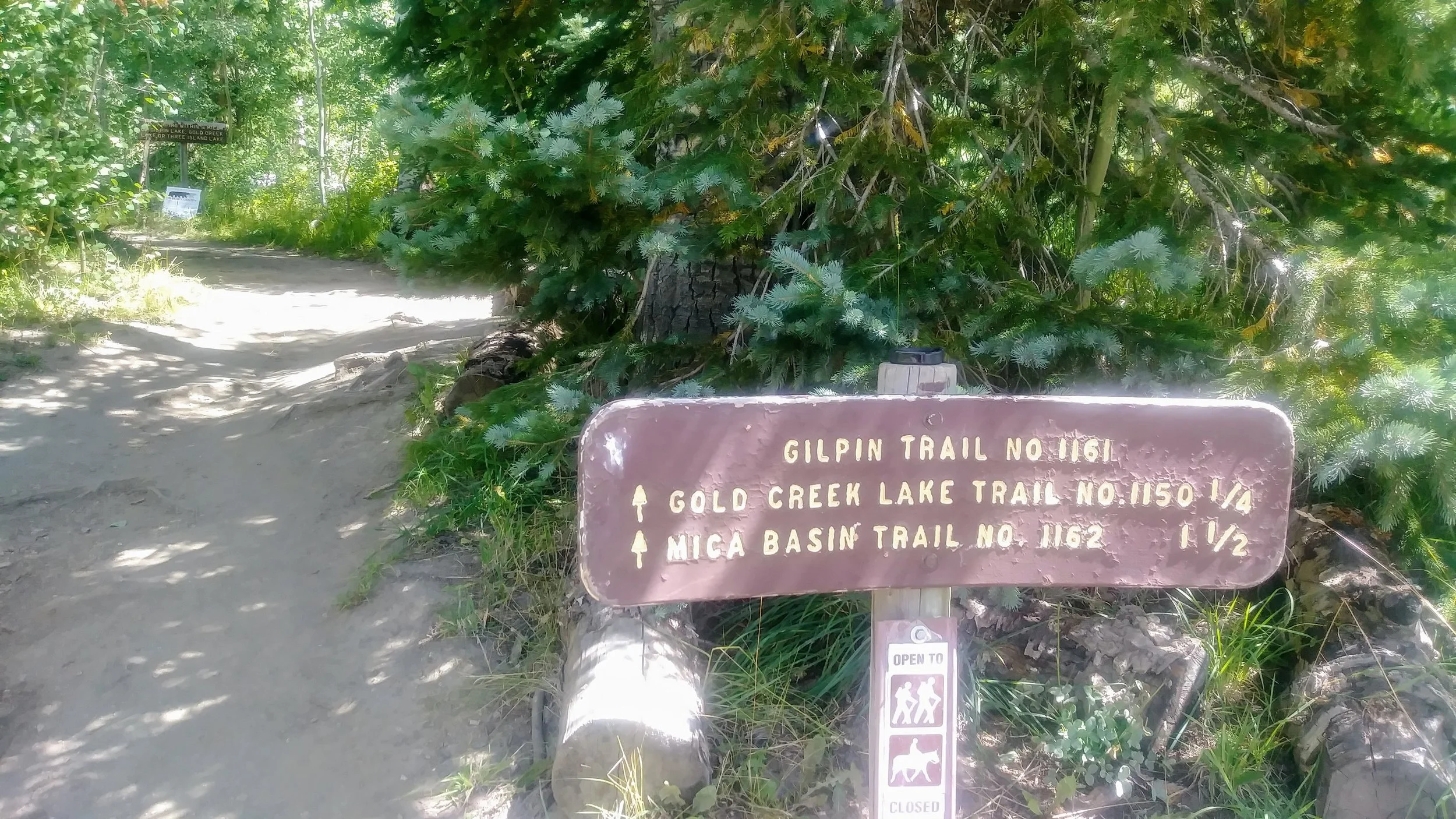 Sign at Gilpin Trailhead