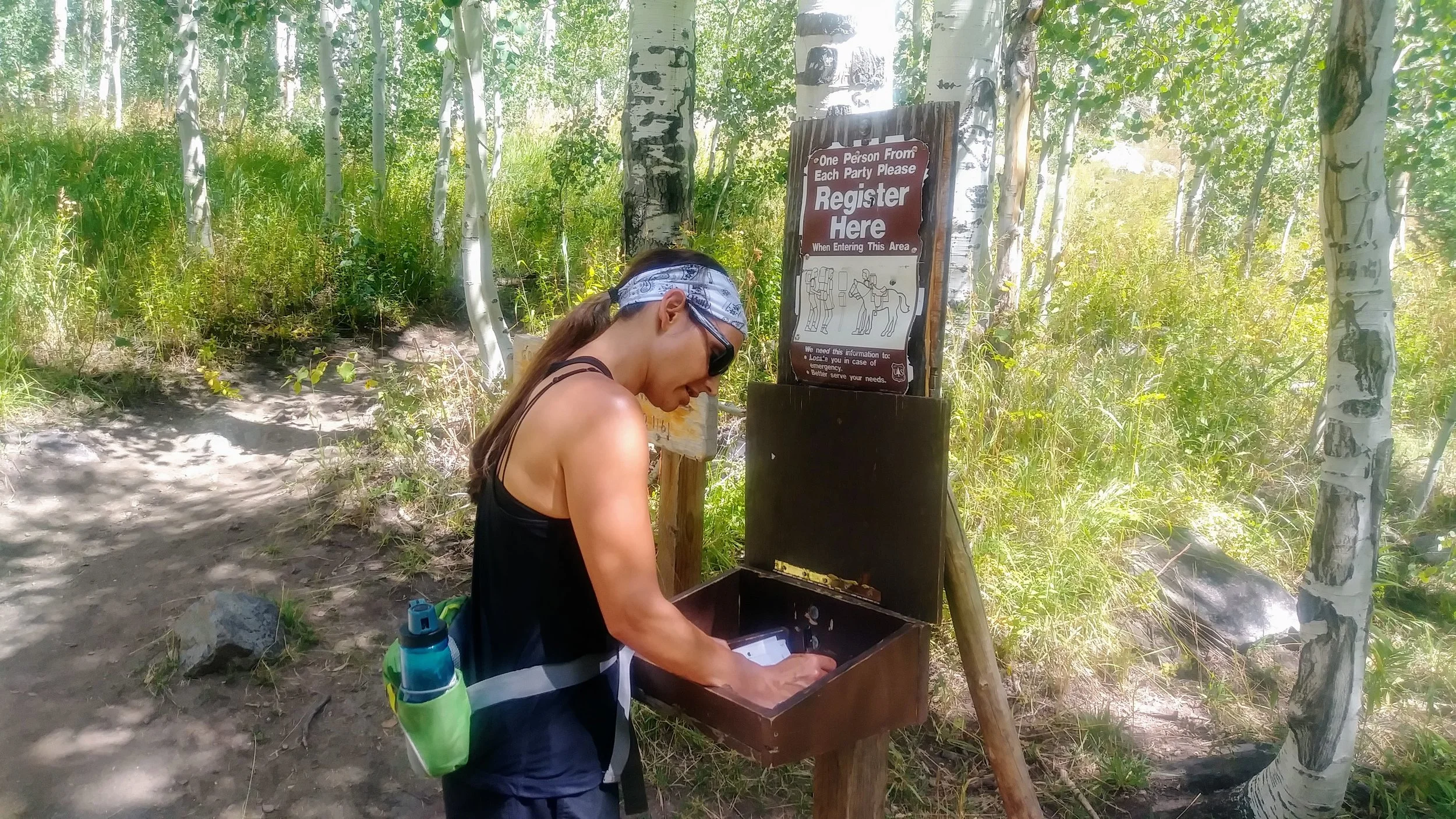 Signing in at start of Zirkel Circle hike