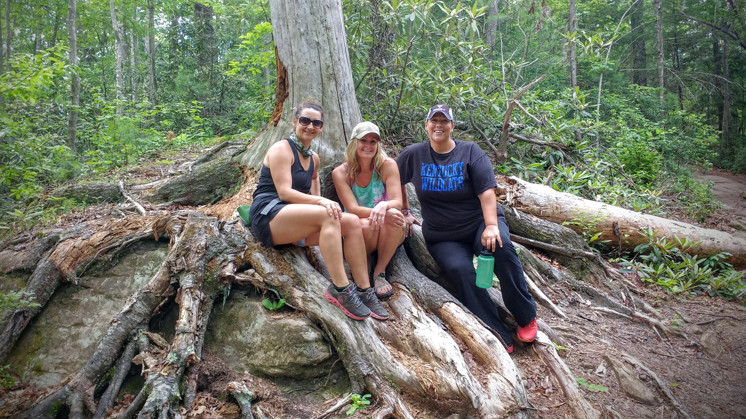 Rat, Red Belly, and Heather near Whistling Arch in Red River Gorge