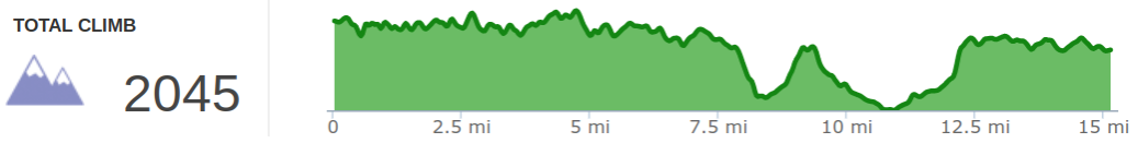 Elevation Profile of Sheltowee Trace Day 2 Hike