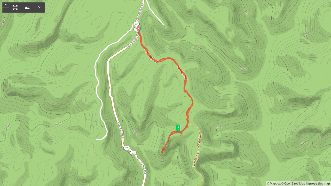 Map of Tarr Ridge Hike to the First Overlook