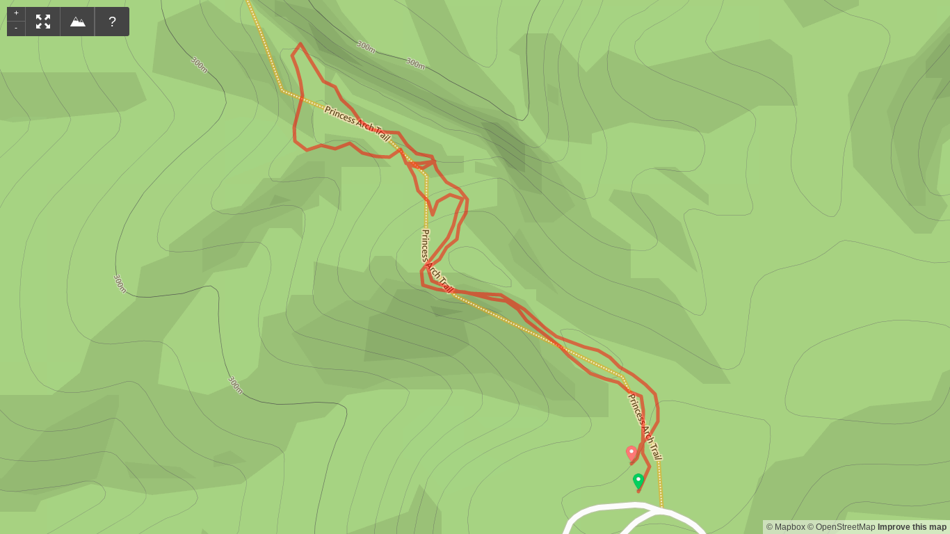 Map of Princess Arch Hike