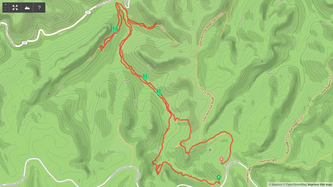 Map of D Boon Hut, Military Wall, and Left Flank Hike