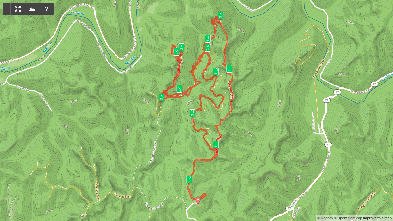 Map of Auxier Ridge - Double Arch Loop.png