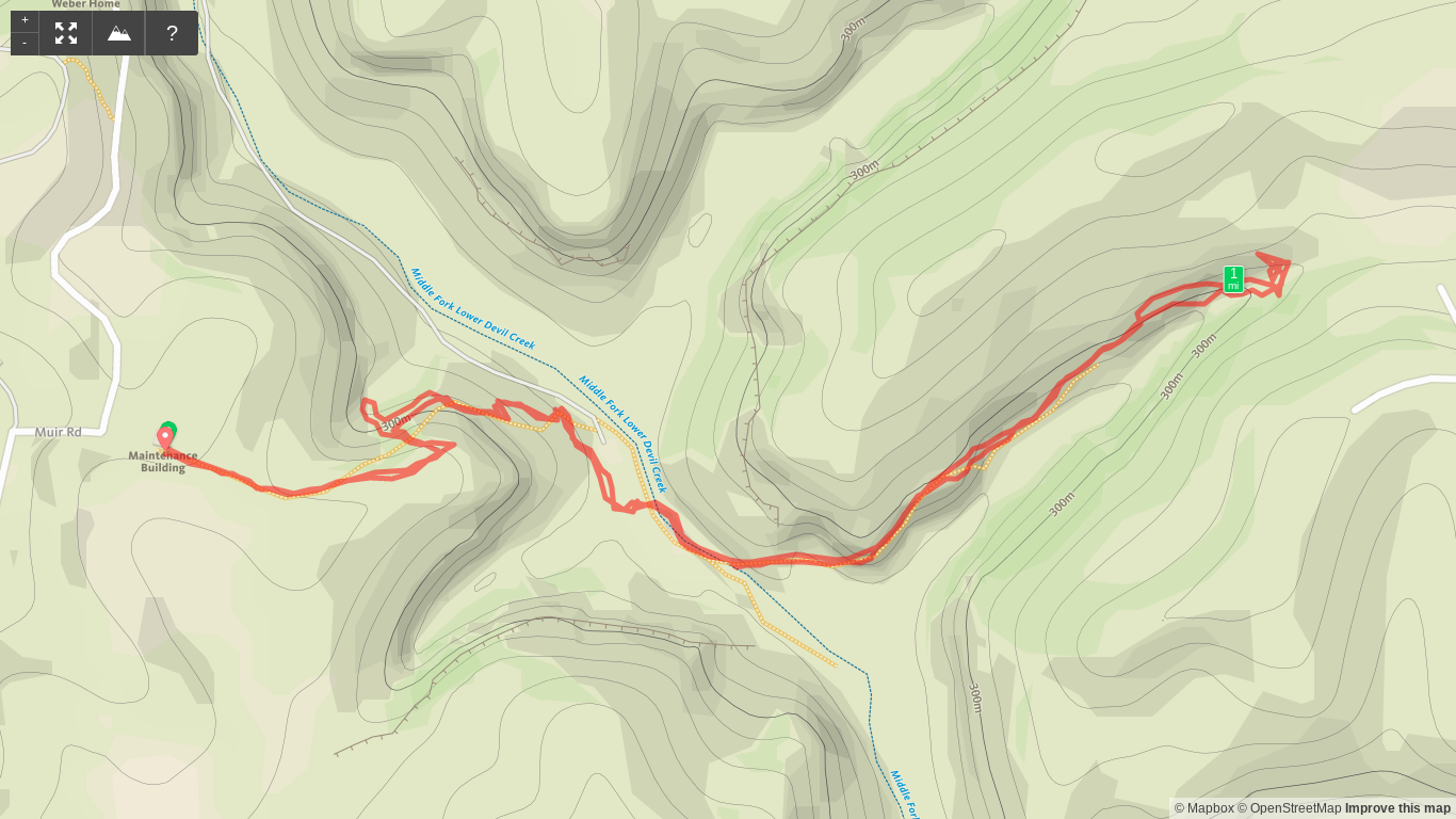 Map of Horseshoe Falls Out and Back at Muir Valley - Kentucky Hiker Project.png
